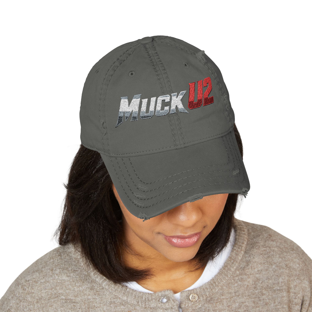 MuckU2 Poker Trucker Cap (gradient silver/red logo/SKU 100079)
