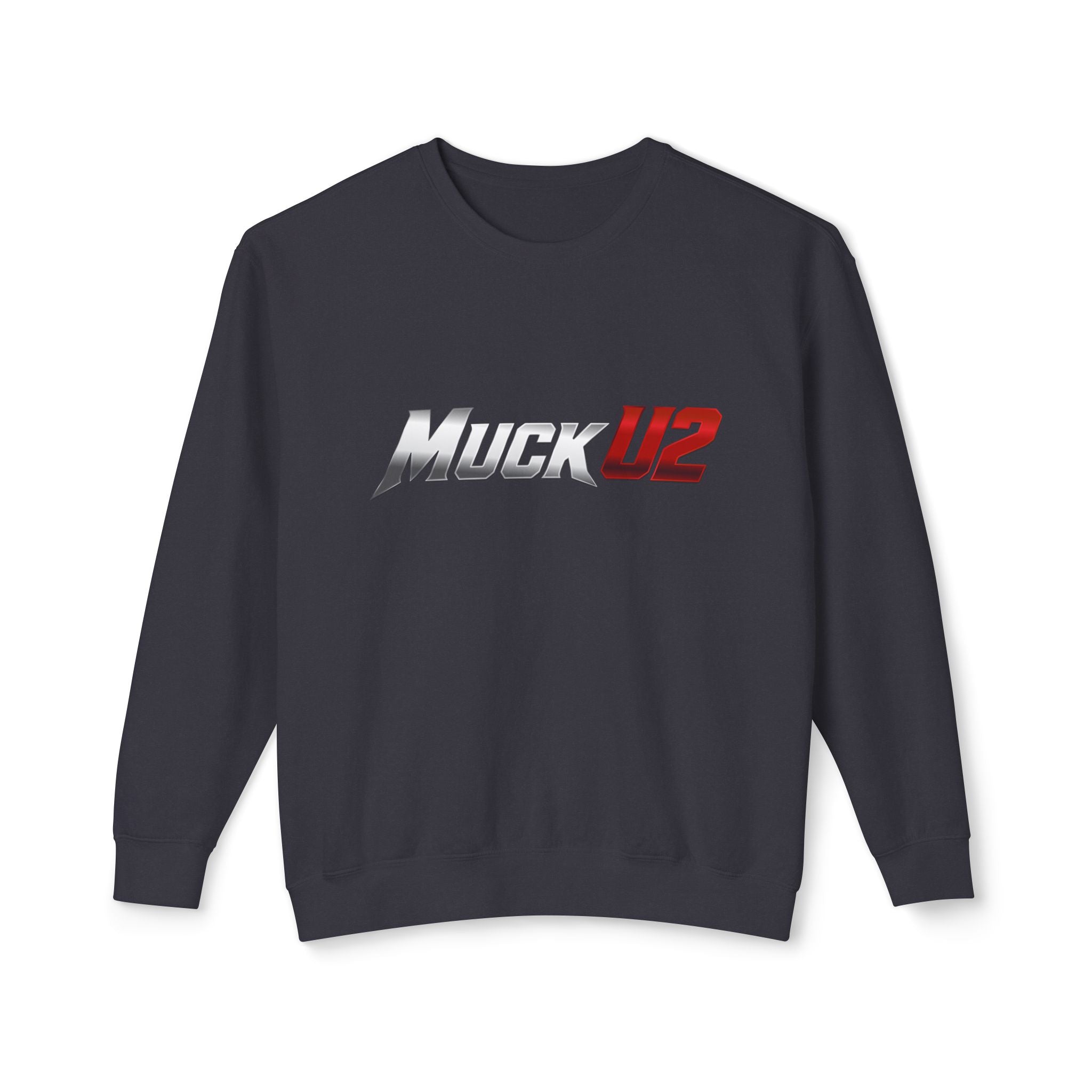 MuckU2 Poker Crewneck Sweatshirt (gradient silver/red logo/SKU 100064)