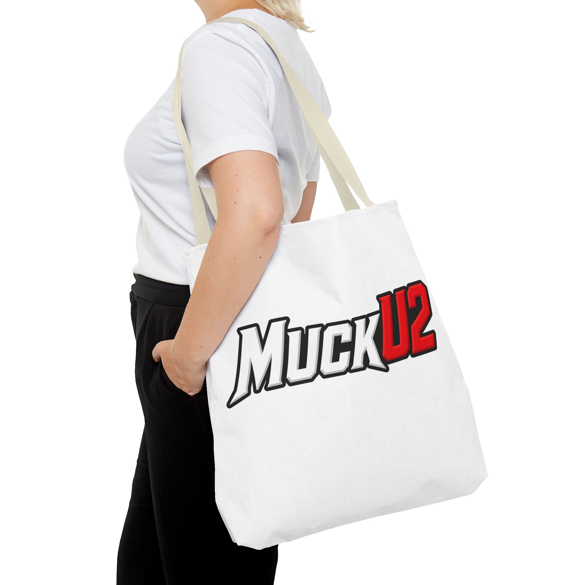 MuckU2 Bubble Canvas Poker Tote Bag (red/white logo SKU 100024)