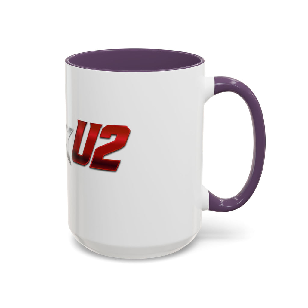 MuckU2 Classic White Mug (gradient silver/red logo/SKU 100044)