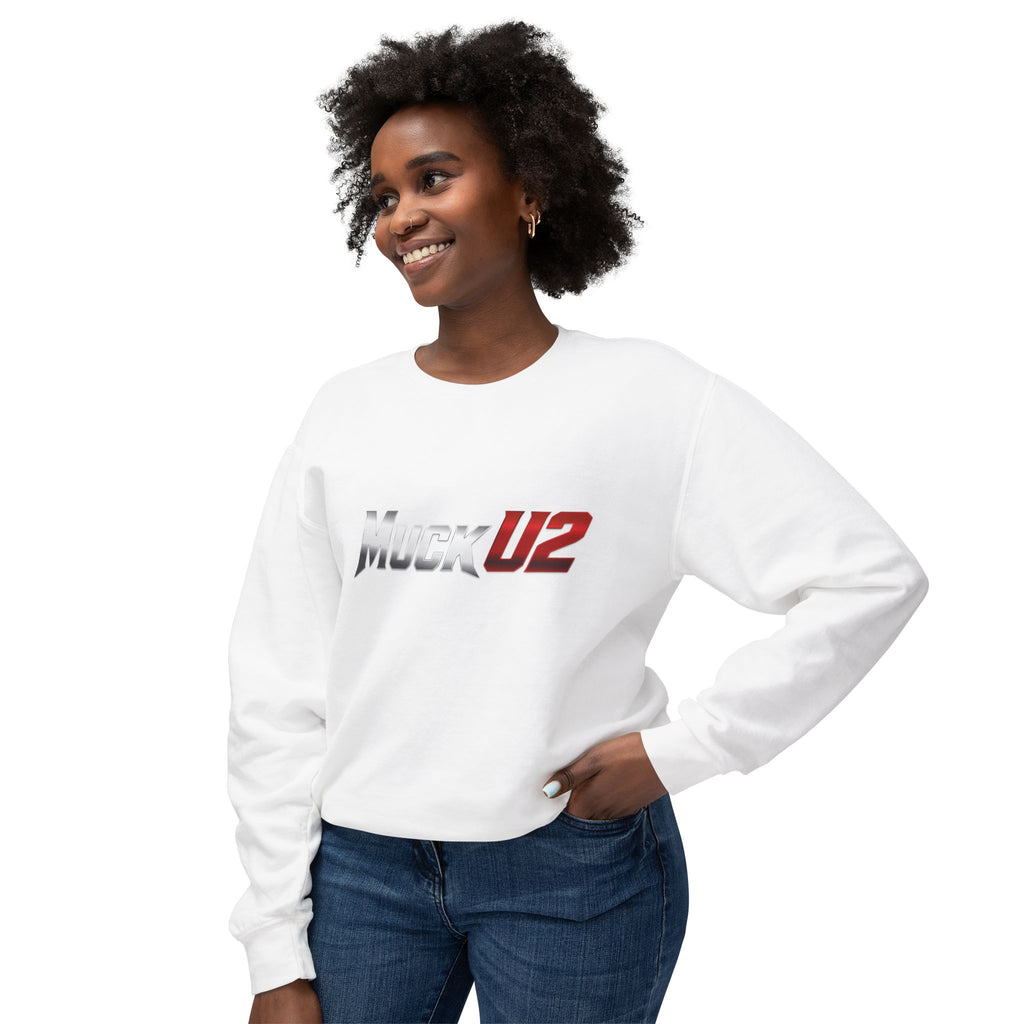 MuckU2 Poker Crewneck Sweatshirt (gradient silver/red logo/SKU 100064)