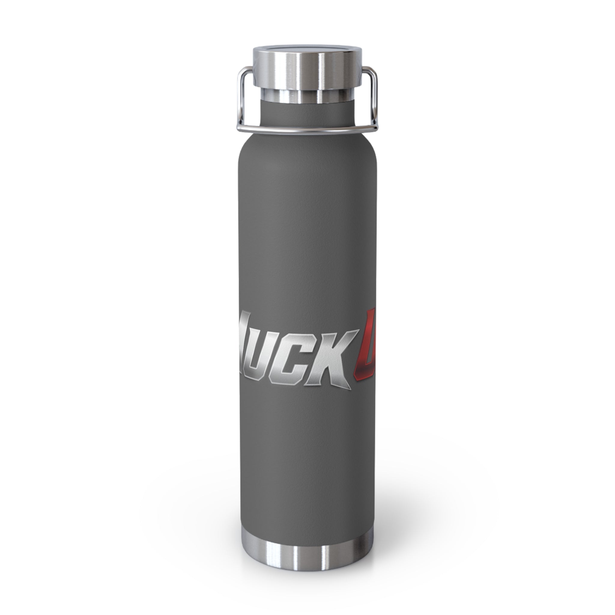 MuckU2 Insulated Water Bottle (gradient silver/red logo SKU 100012)
