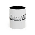 MuckU2 Classic White Mug (gradient silver/black logo/SKU 100043)