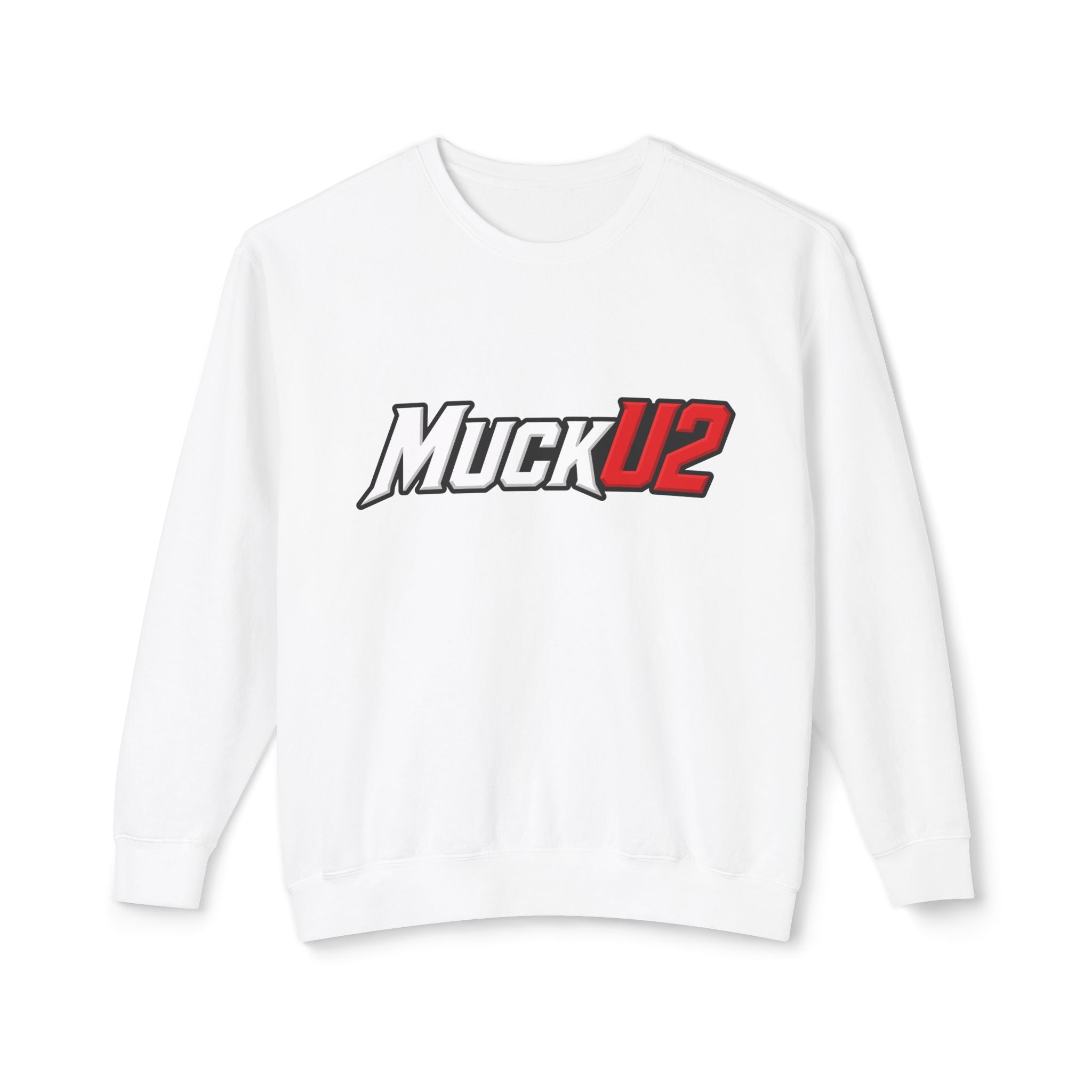 MuckU2 Poker Crewneck Sweatshirt (white/red logo/SKU 100067)