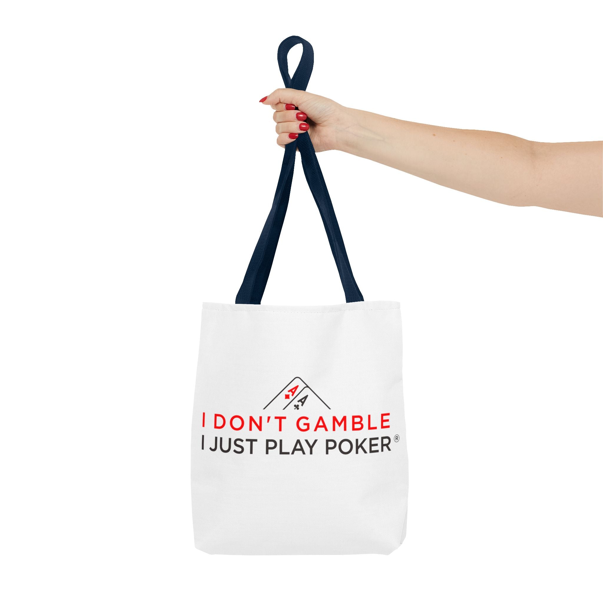 Poker Tote Bag — "I Don't Gamble, I Just Play Poker" Canvas Shopper