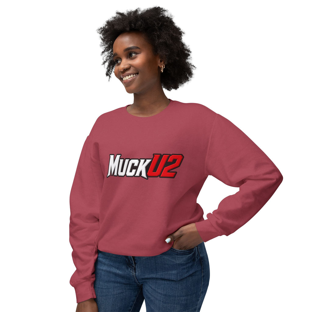 MuckU2 Poker Crewneck Sweatshirt (white/red logo/SKU 100067)