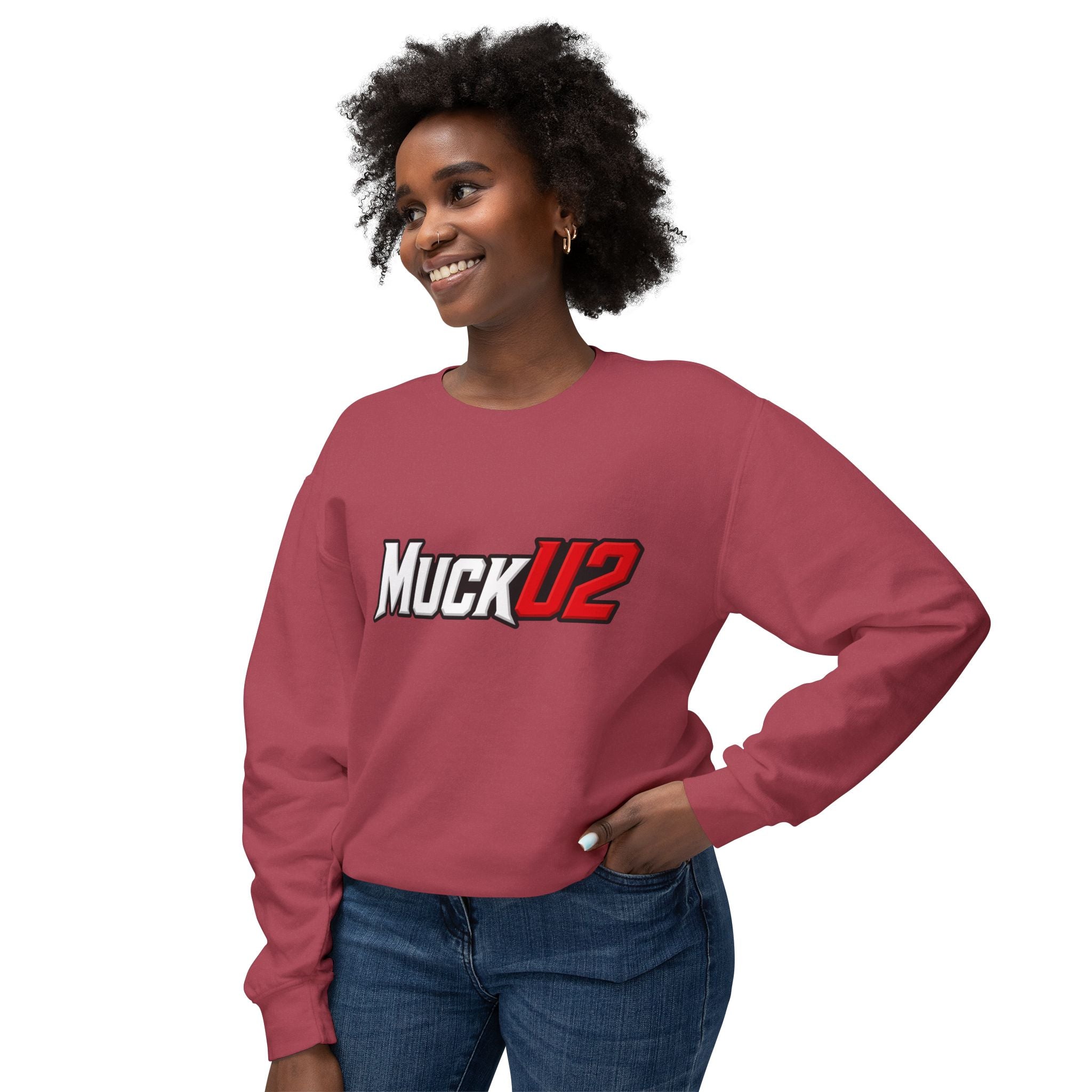 MuckU2 Poker Crewneck Sweatshirt (white/red logo/SKU 100067)