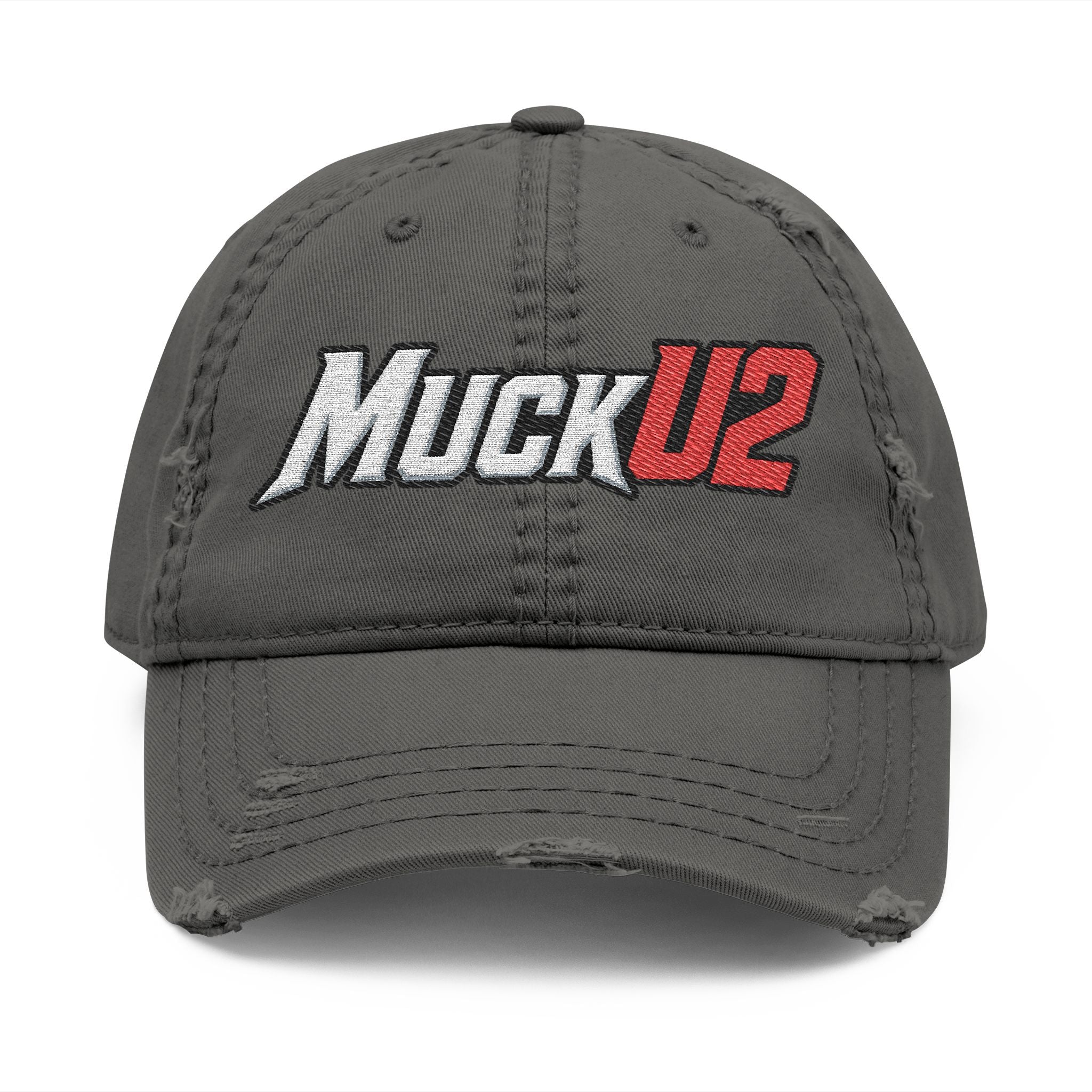 MuckU2 Poker Trucker Cap (white/red logo/SKU 100082)