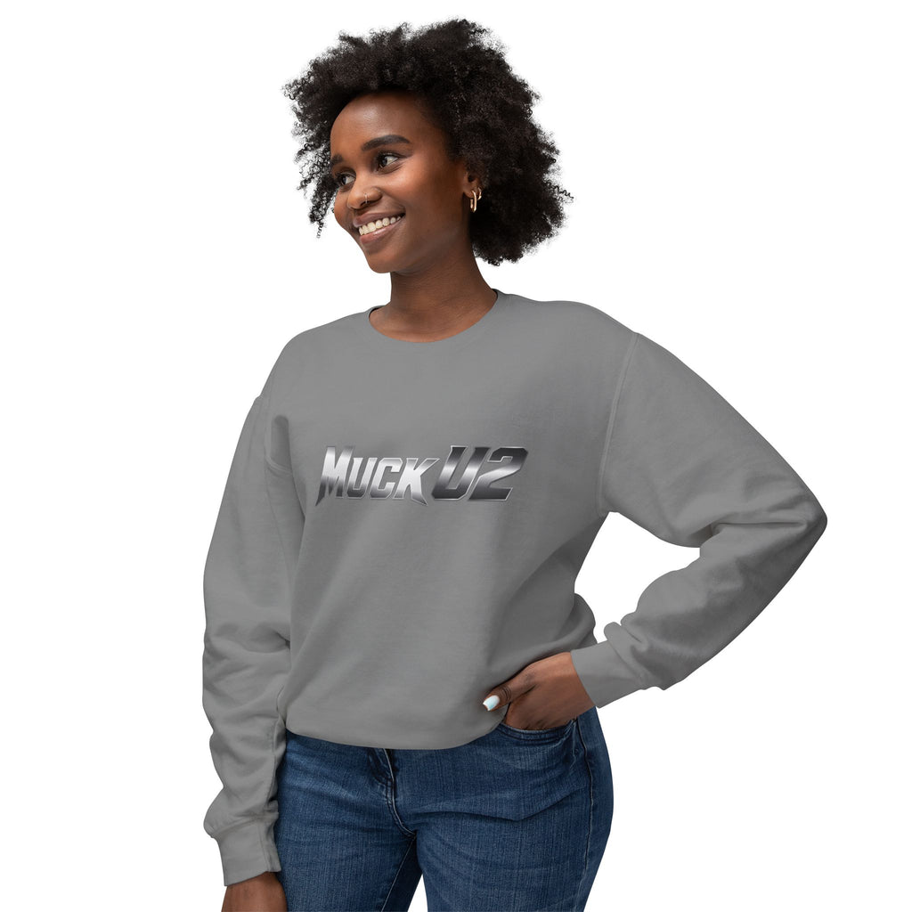 MuckU2 Poker Crewneck Sweatshirt (gradient silver/black logo/SKU 100063)