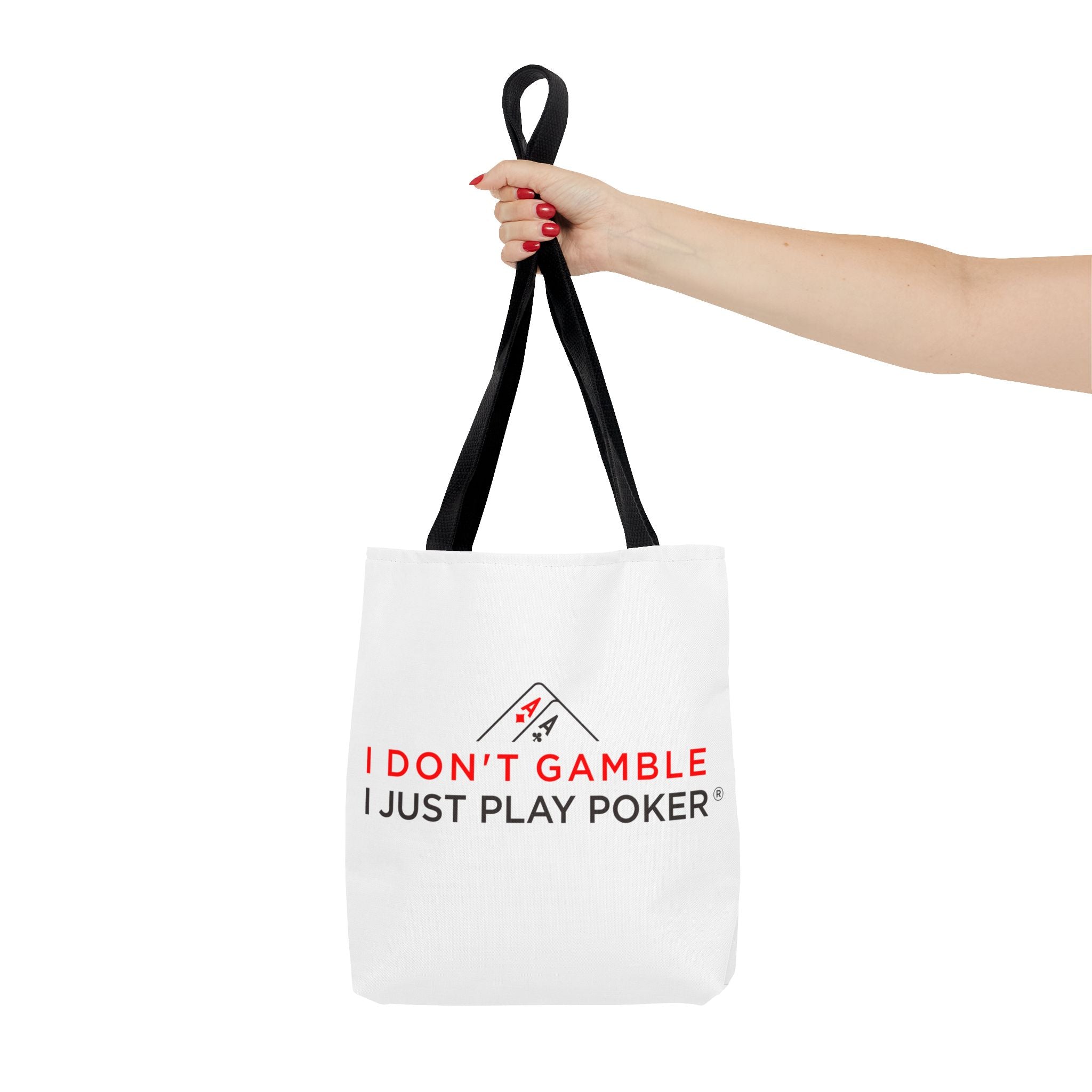 Poker Tote Bag — "I Don't Gamble, I Just Play Poker" Canvas Shopper