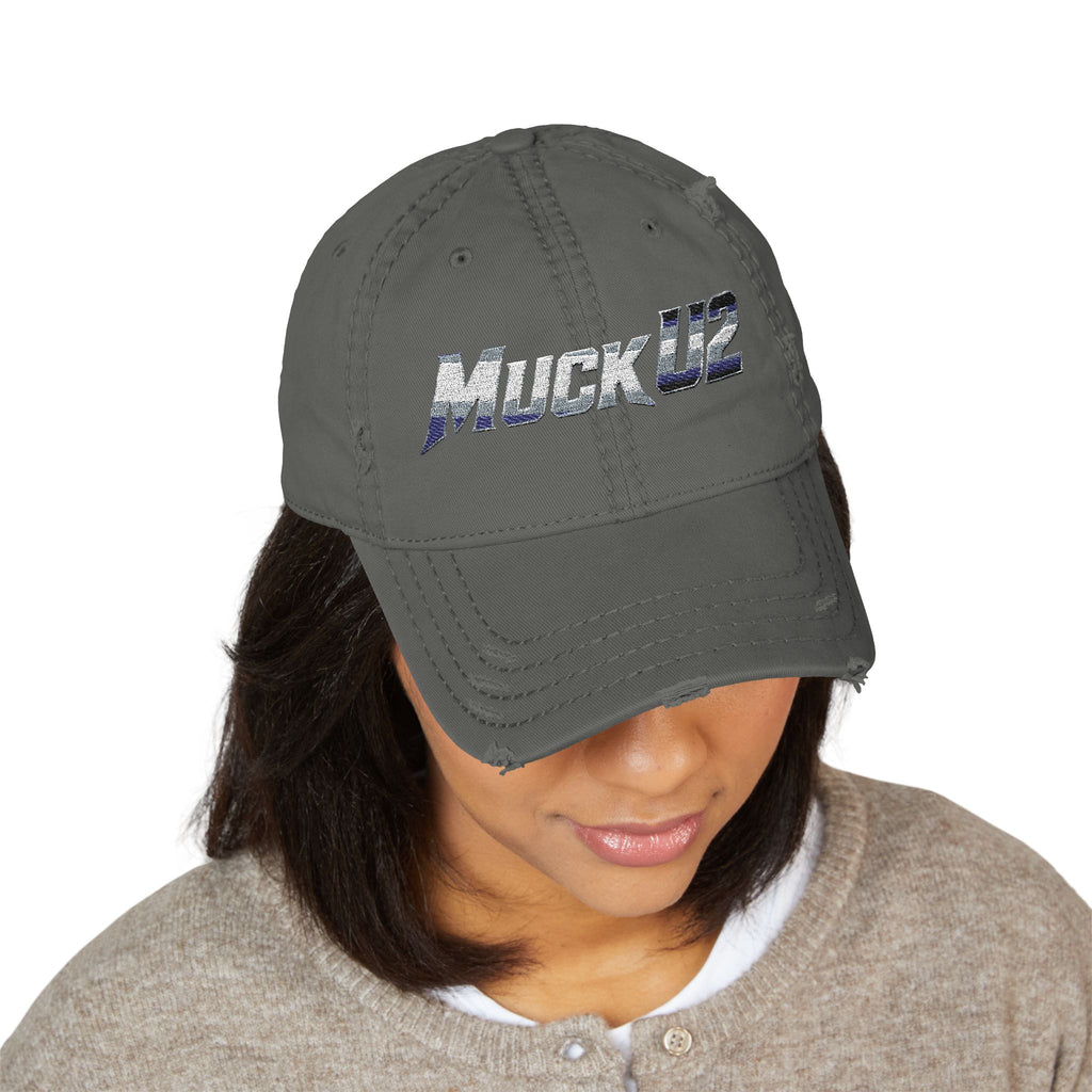 MuckU2 Poker Trucker Cap (gradient silver/black logo/SKU 100078)