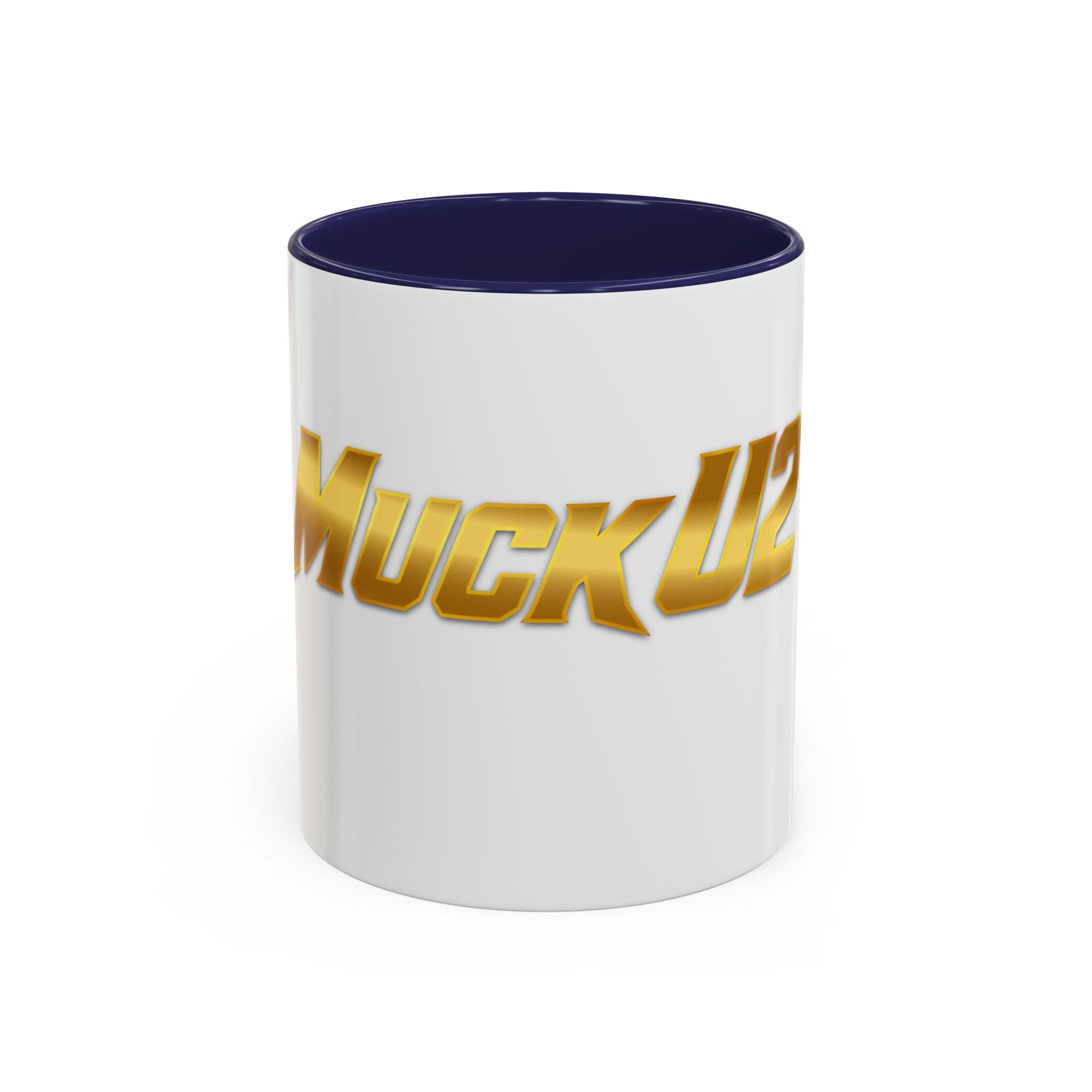 MuckU2 Classic White Mug (gold logo/SKU 100042)