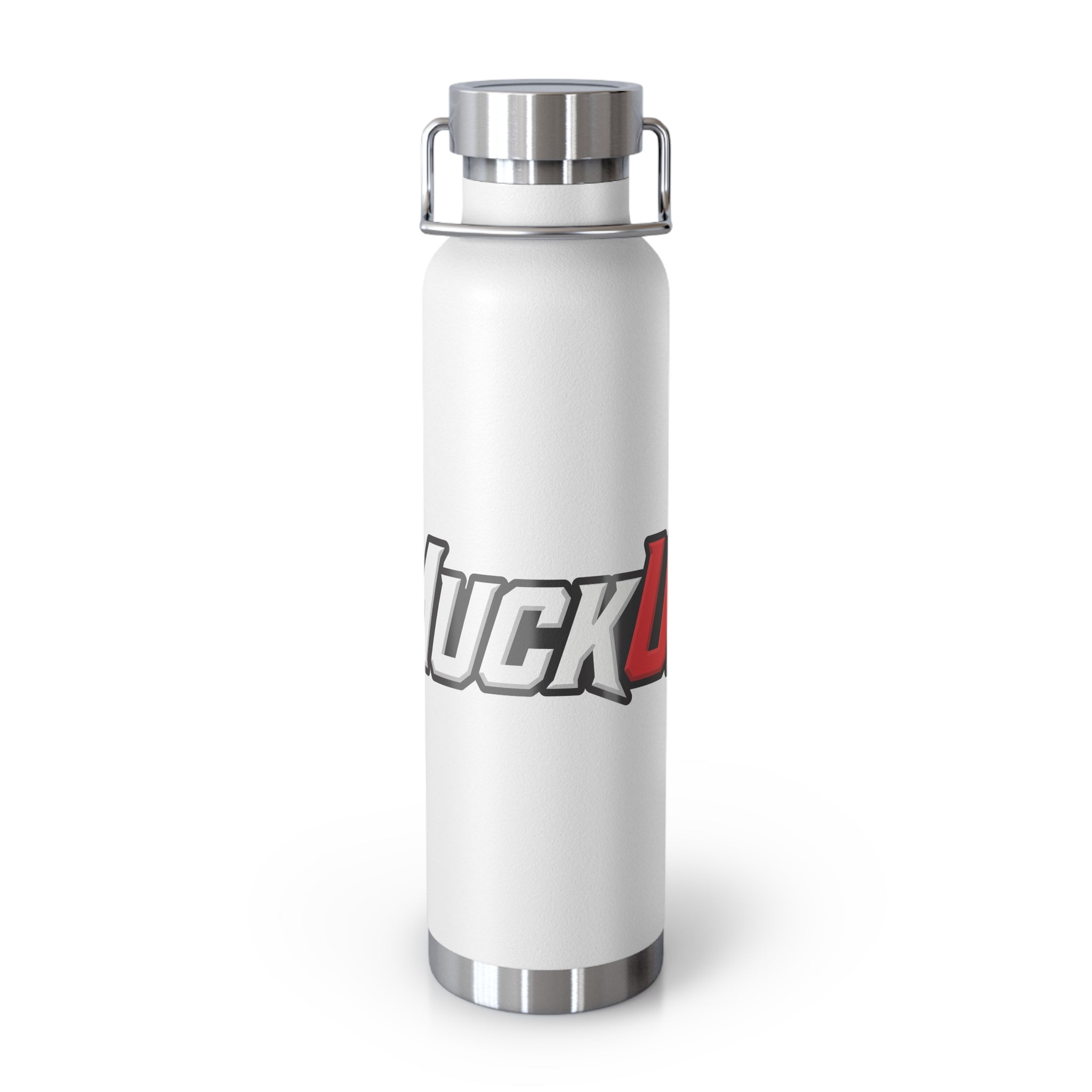 MuckU2 Insulated Water Bottle (white/red outlined logo SKU 100012)
