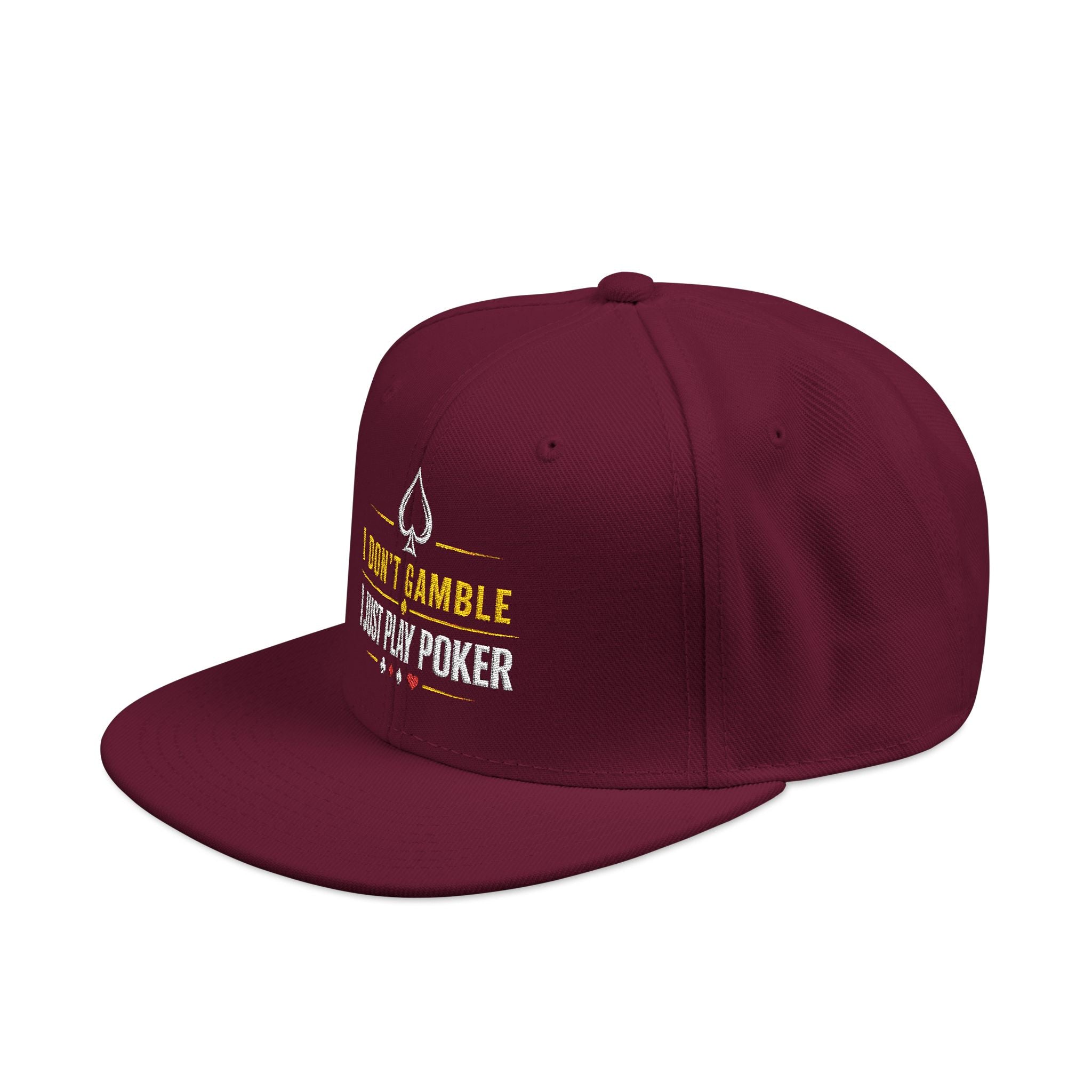 Embroidered Poker Snapback Hat – 'All In' Card Player Cap