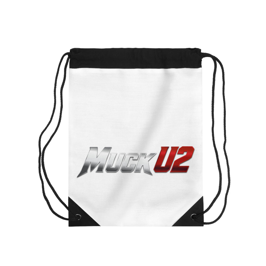MuckU2 Poker Drawstring Bag (gradient silver/red logo/SKU 100086)