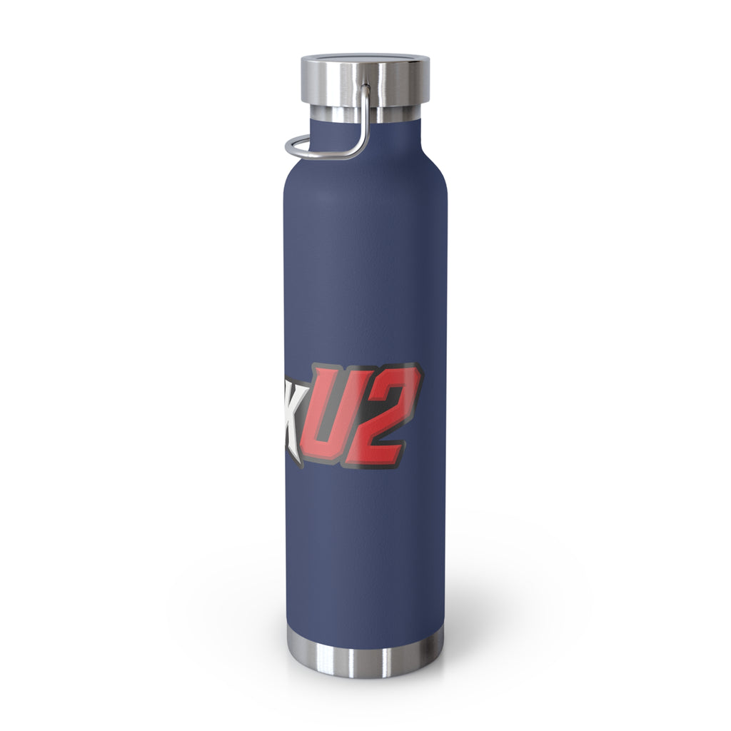 MuckU2 Insulated Water Bottle (white/red outlined logo SKU 100012)