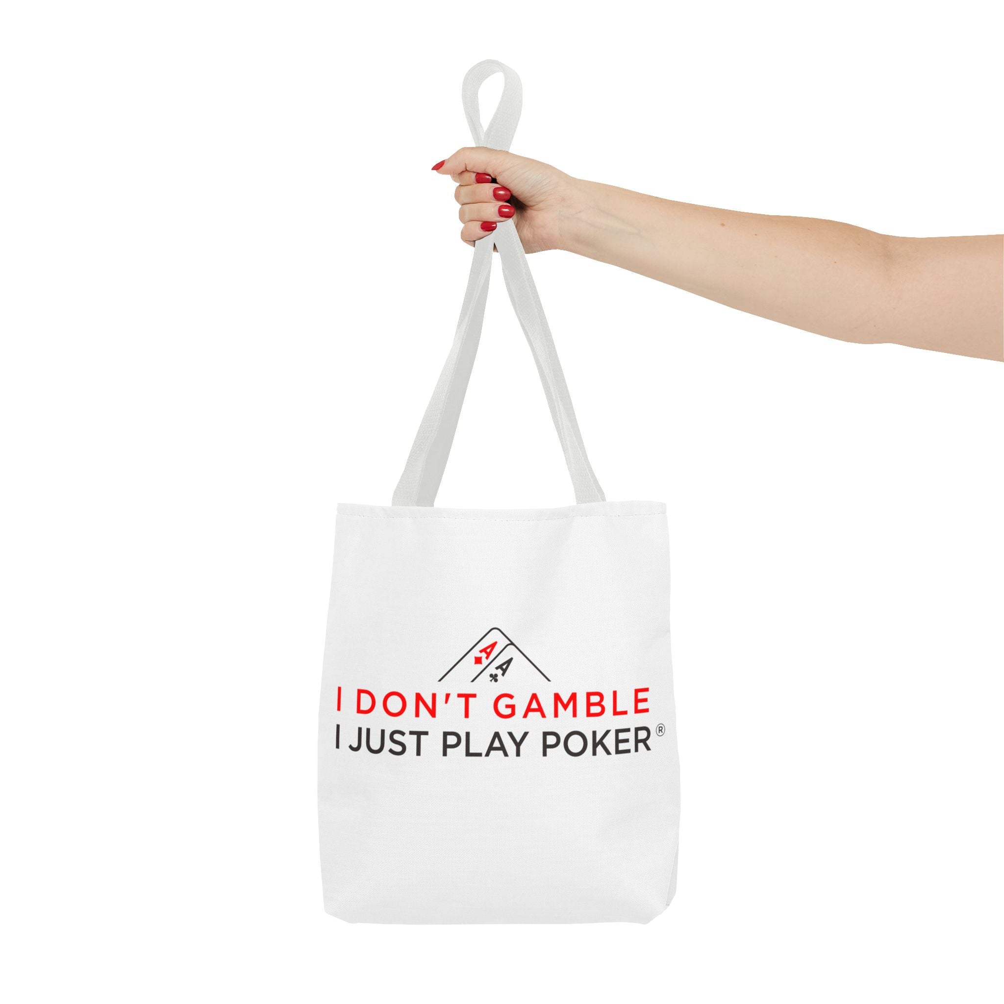 Poker Tote Bag — "I Don't Gamble, I Just Play Poker" Canvas Shopper