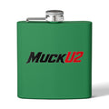 MuckU2 Stainless Steel Poker Flask 6oz (black/red logo/SKU100035)