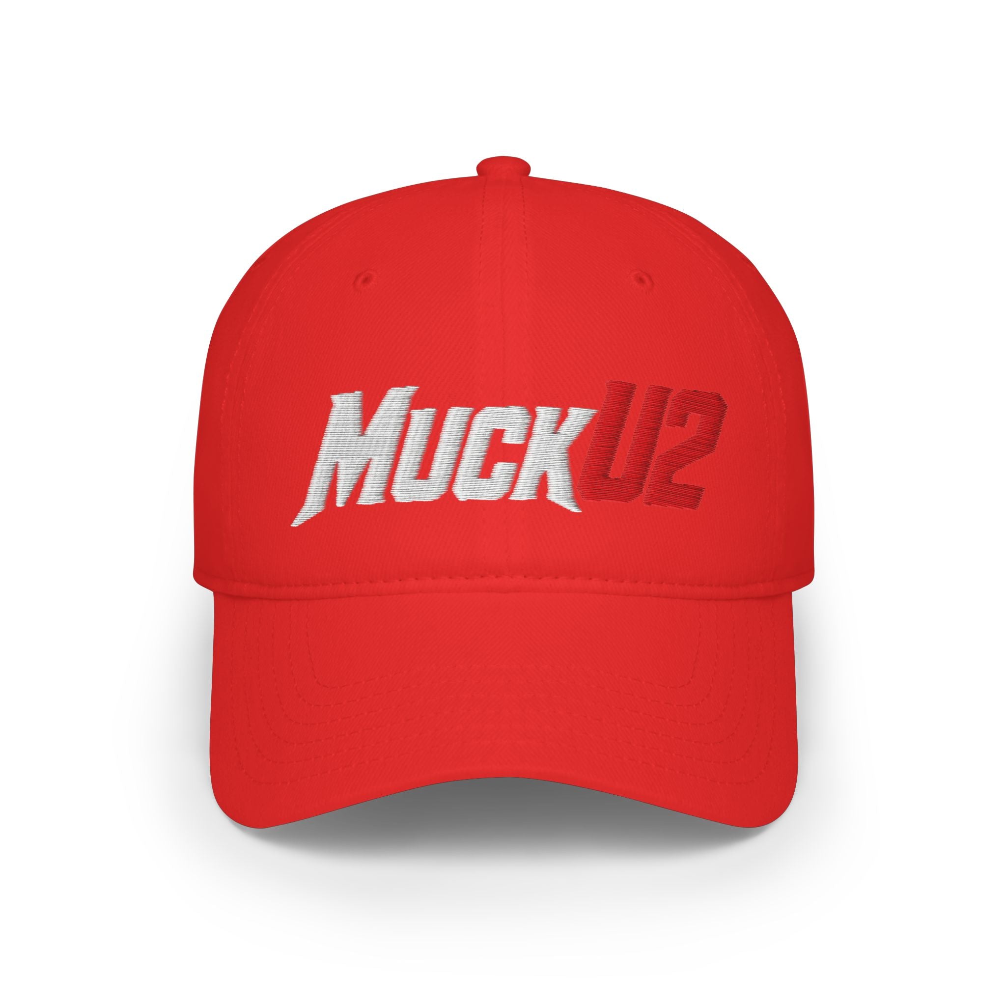 MuckU2 Poker Cap (embroidered white/red logo/SKU 100076)