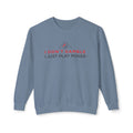 High Stakes Poker Crewneck Sweatshirt (red/black logo) — "I Just Play Poker" Pullover