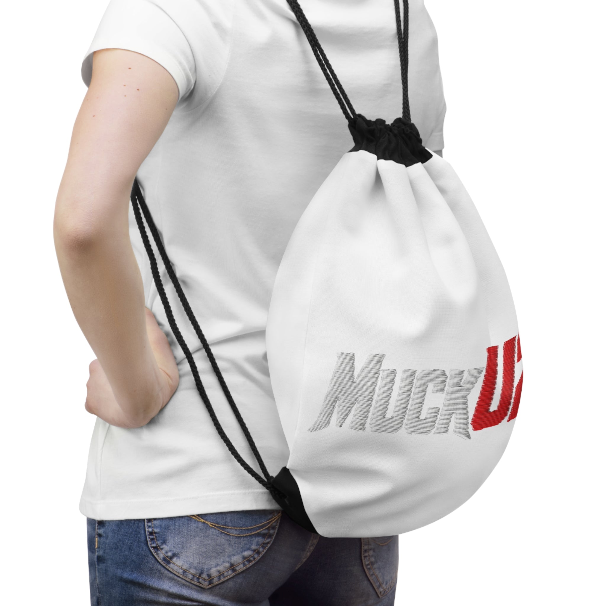 MuckU2 Poker Drawstring Bag (embroider white/red logo/SKU 100090)