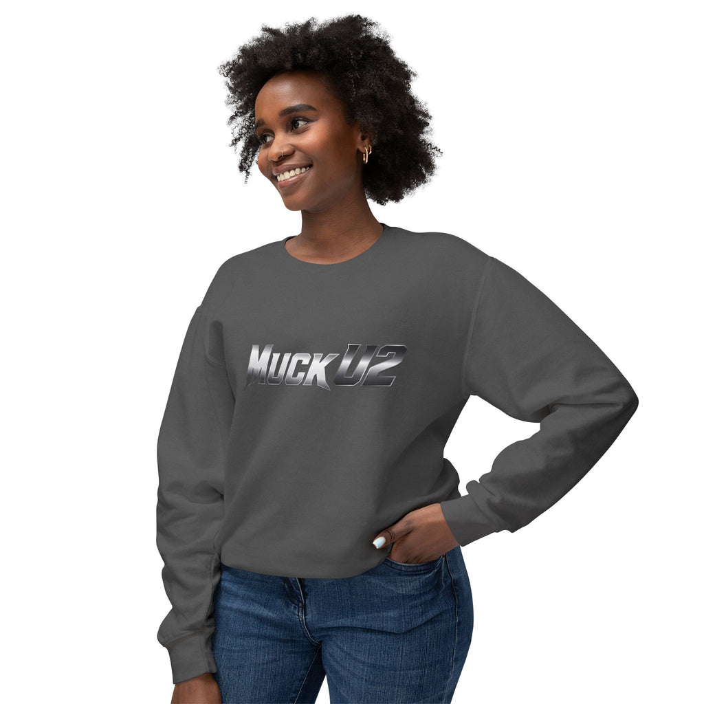 MuckU2 Poker Crewneck Sweatshirt (gradient silver/black logo/SKU 100063)