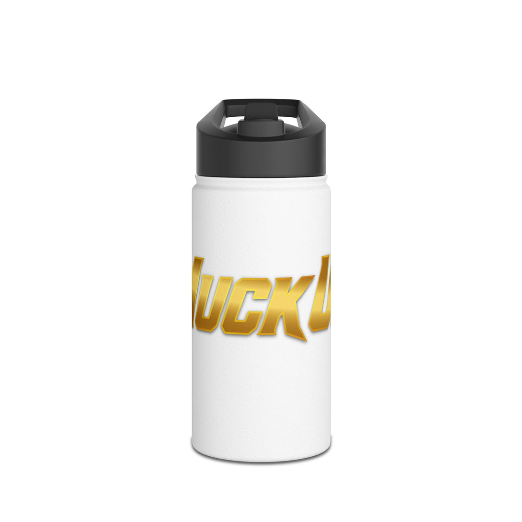 MuckU2 Stainless Steel Poker Water Bottle (gold logo/SKU 100029)
