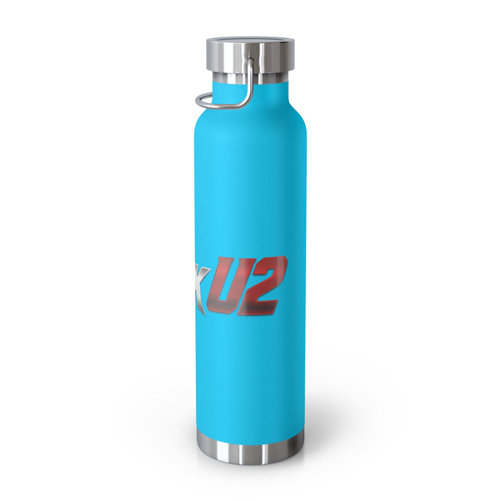 MuckU2 Insulated Water Bottle (gradient silver/red logo SKU 100012)