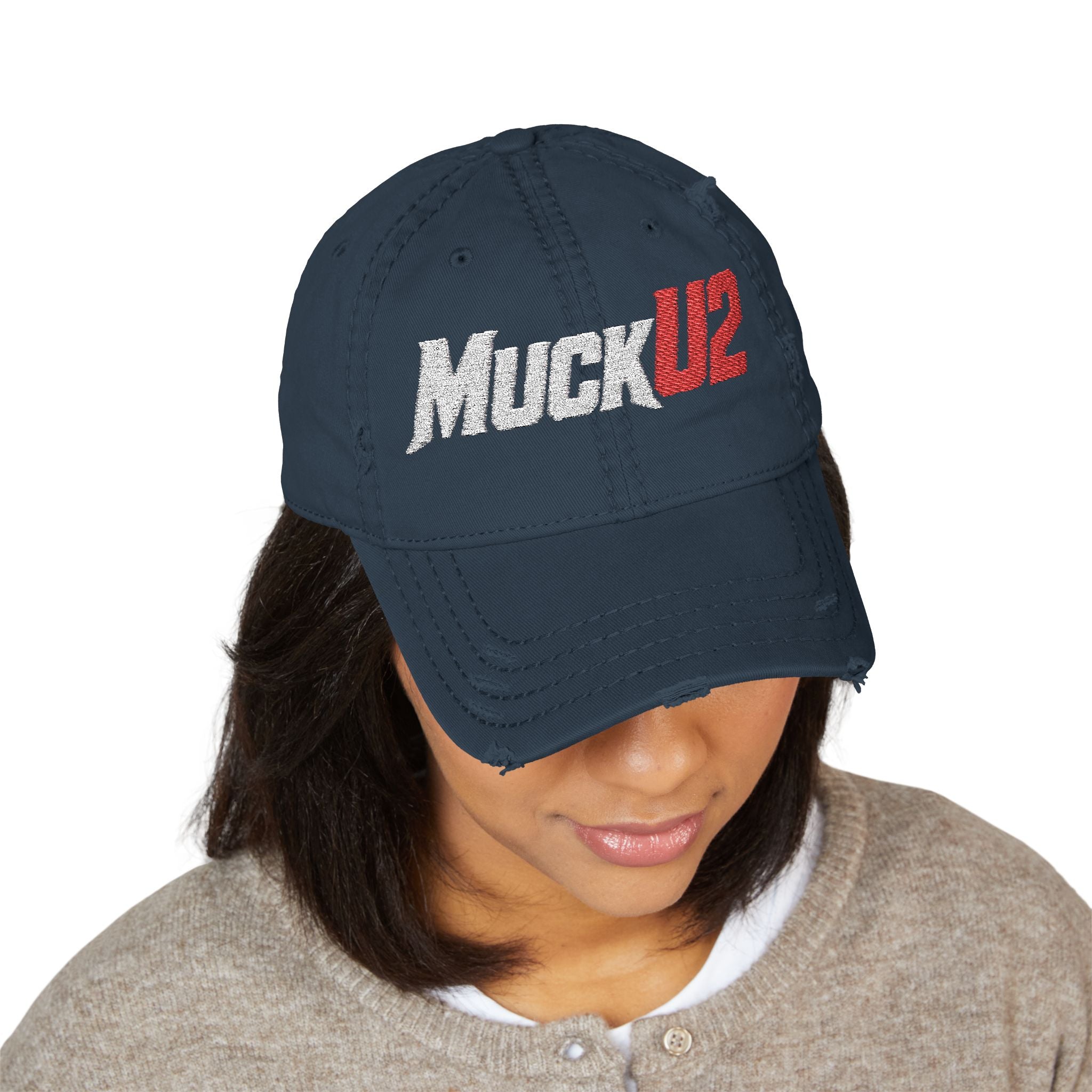 MuckU2 Poker Trucker Cap (embroider white/red logo/SKU 100083)