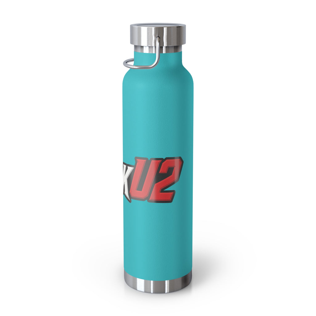 MuckU2 Insulated Water Bottle (white/red outlined logo SKU 100012)