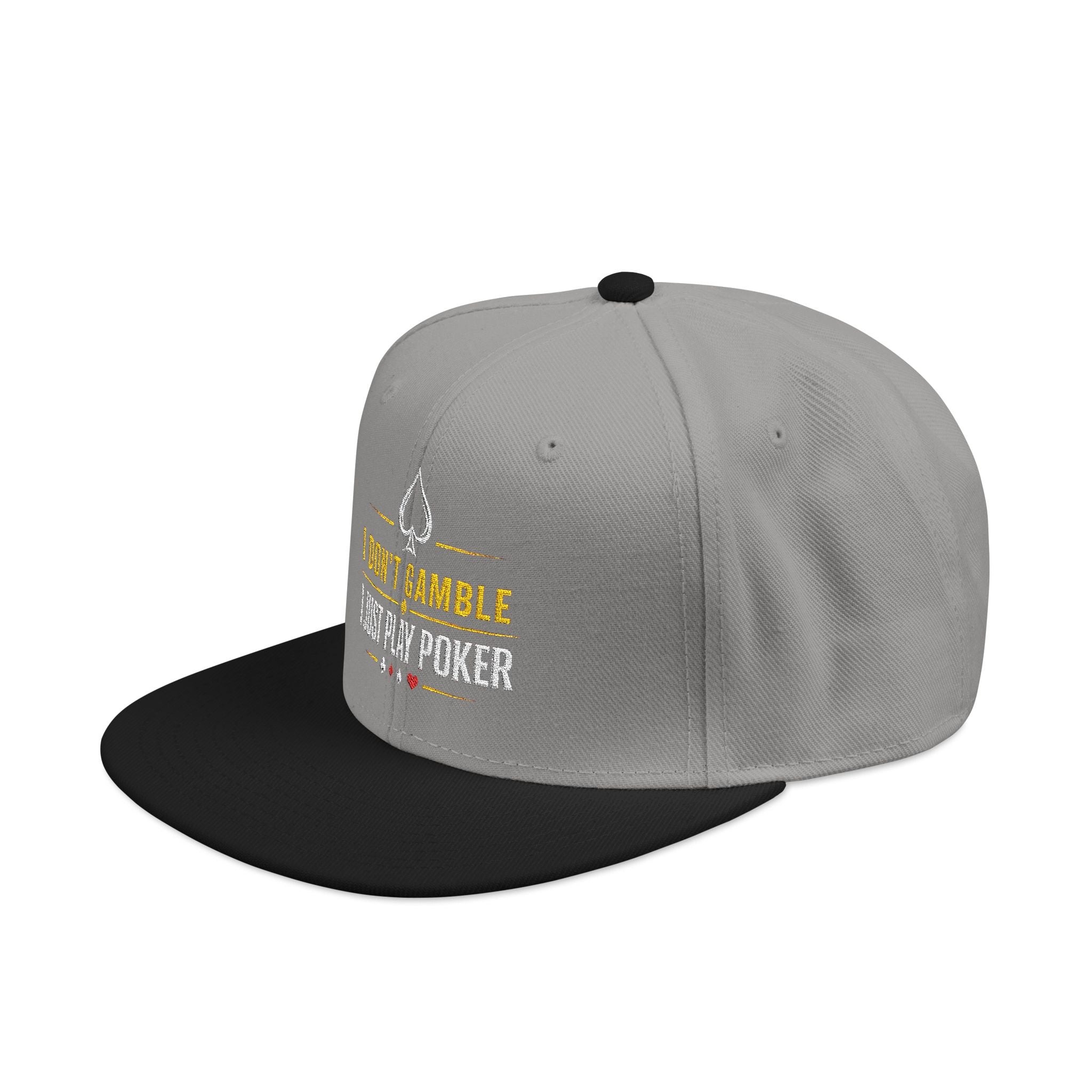 Embroidered Poker Snapback Hat – 'All In' Card Player Cap