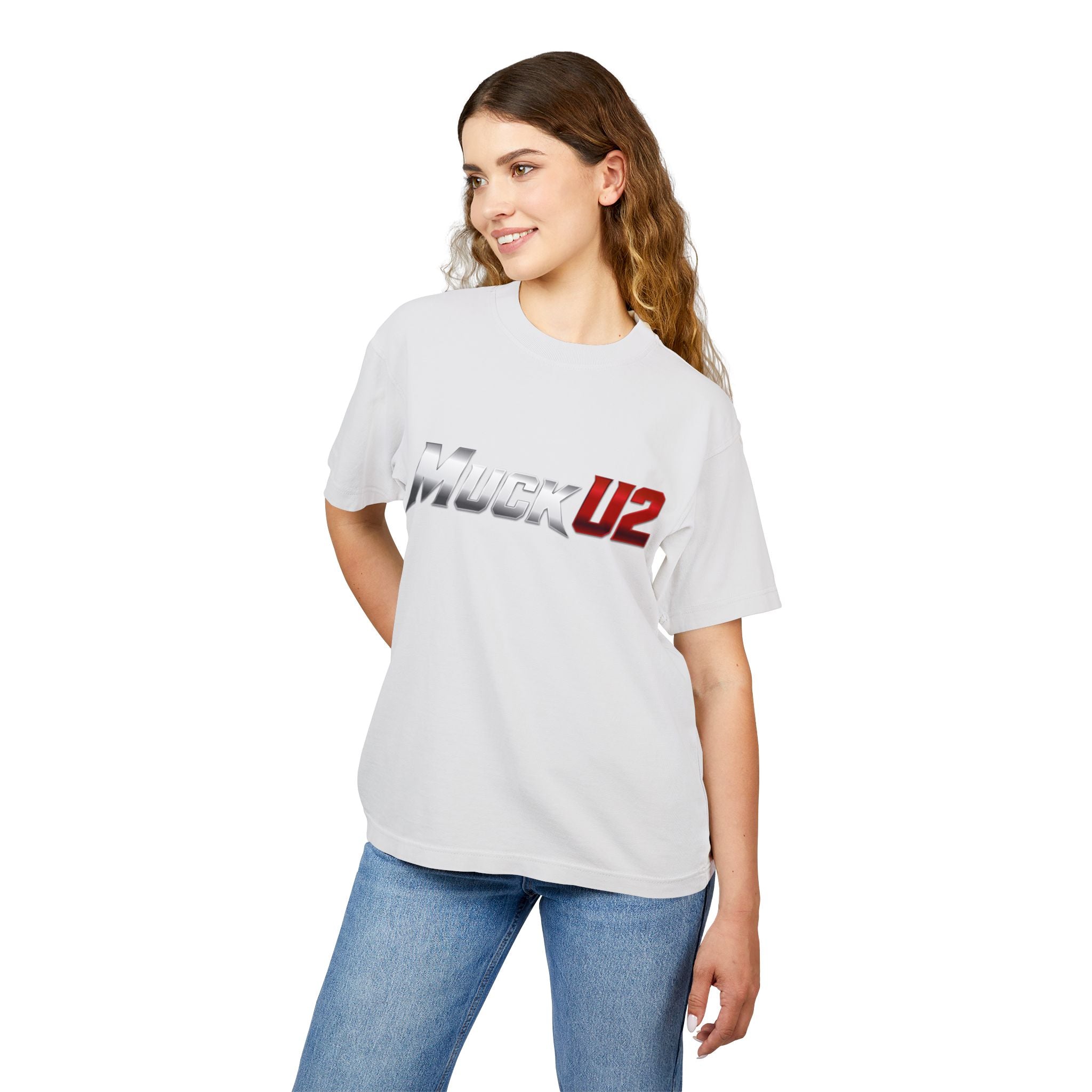 MuckU2 High Quality Poker Tee (gradient silver/red logo/SKU 100057)