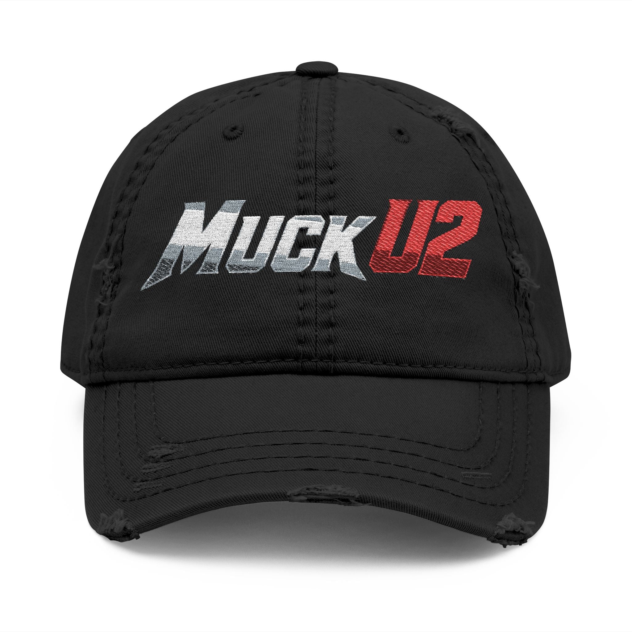 MuckU2 Poker Trucker Cap (gradient silver/red logo/SKU 100079)