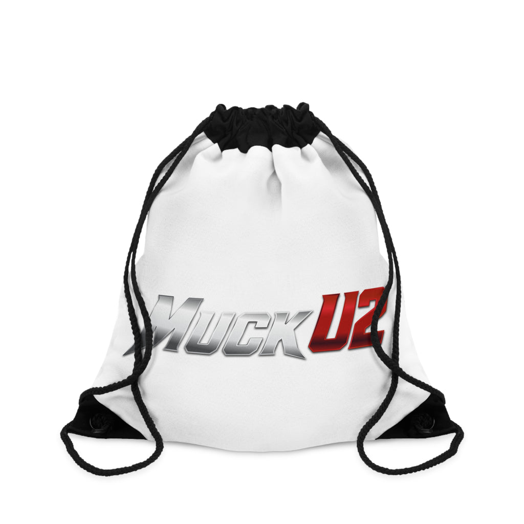 MuckU2 Poker Drawstring Bag (gradient silver/red logo/SKU 100086)