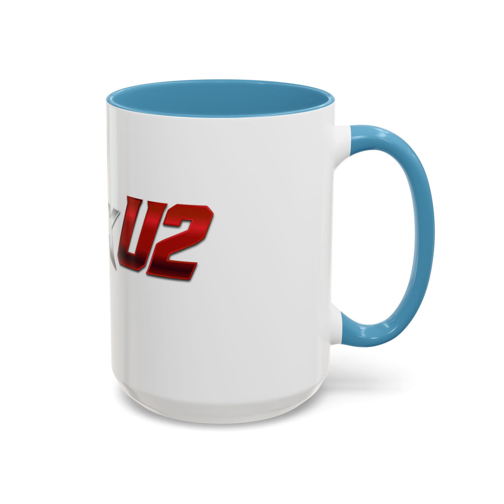 MuckU2 Classic White Mug (gradient silver/red logo/SKU 100044)