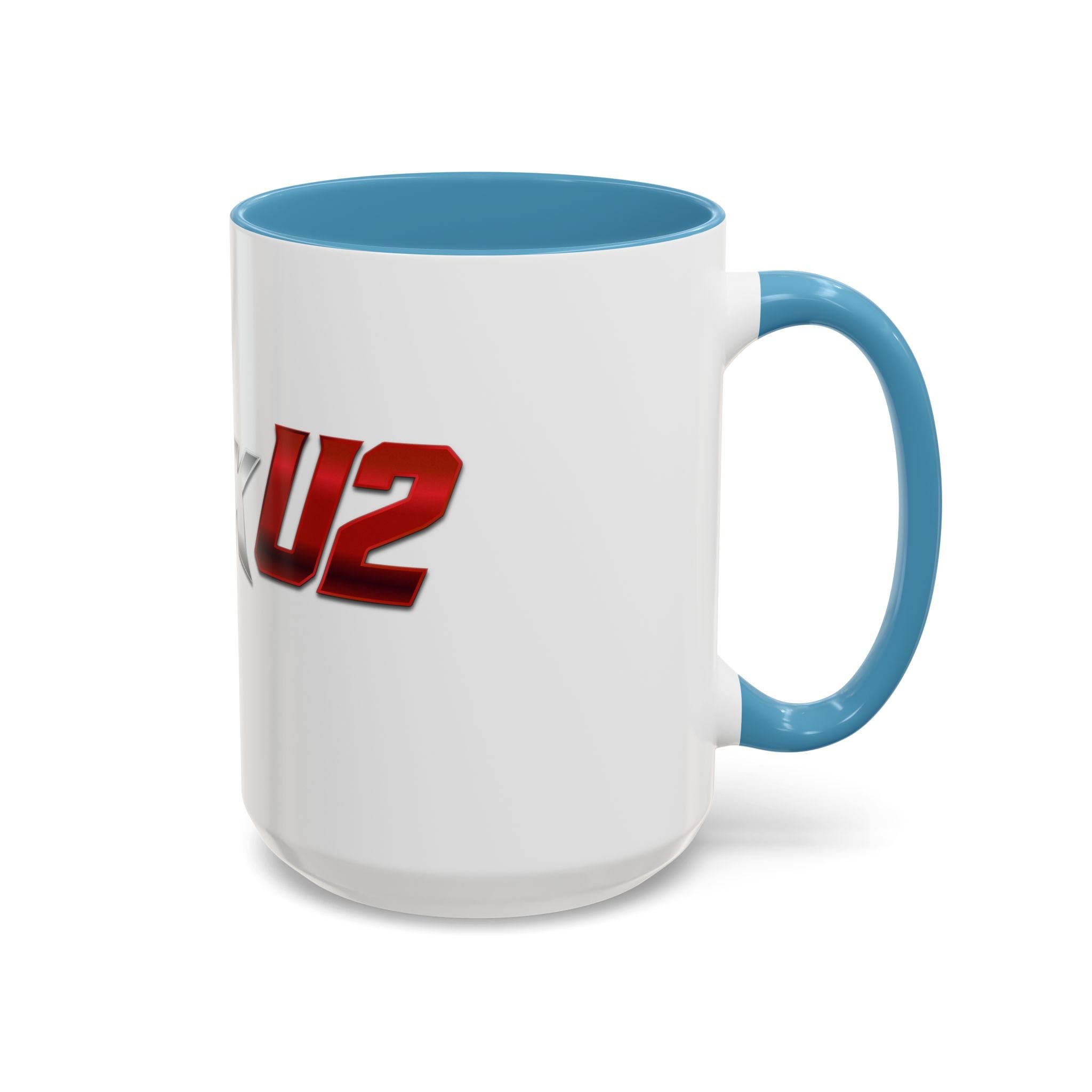 MuckU2 Classic White Mug (gradient silver/red logo/SKU 100044)