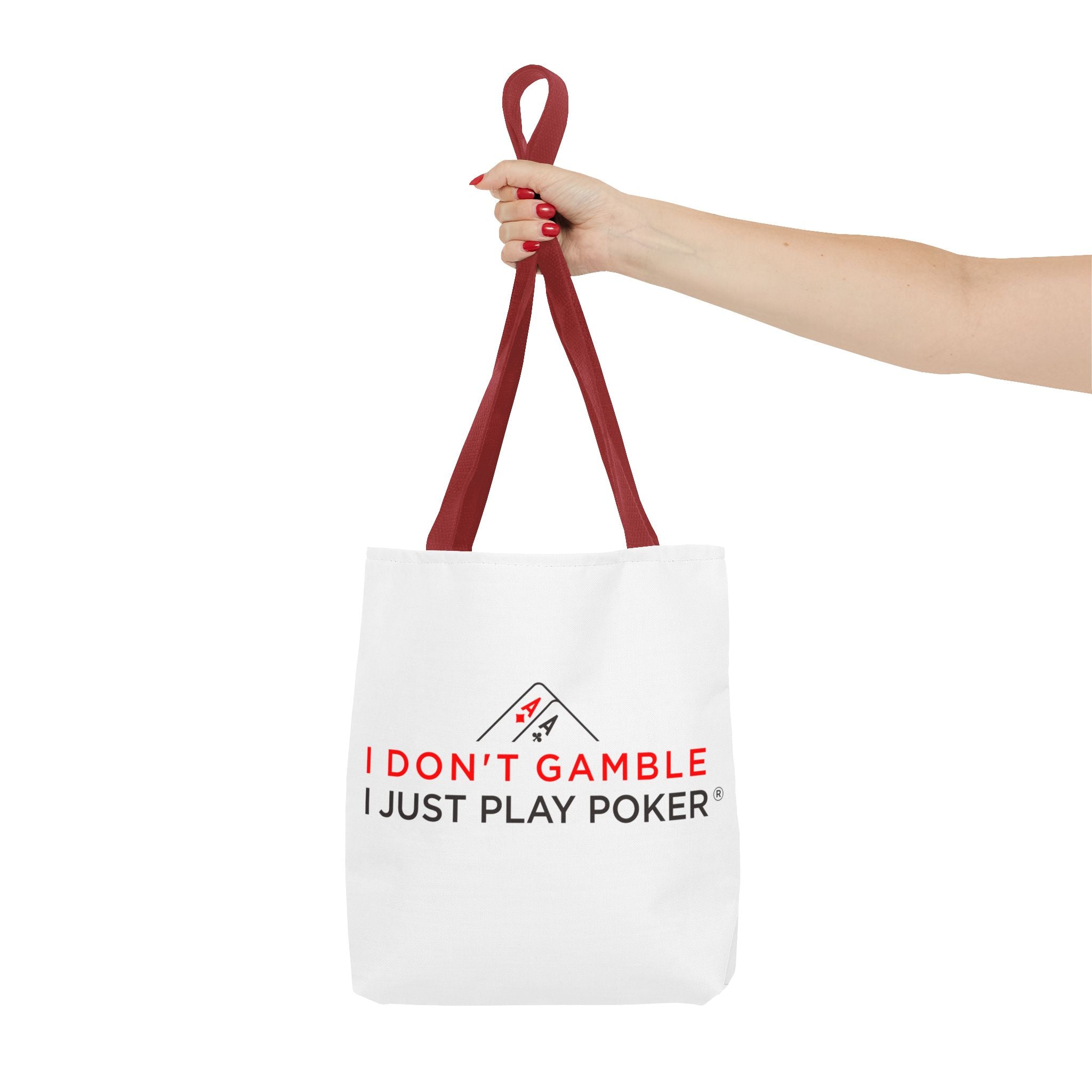 Poker Tote Bag — "I Don't Gamble, I Just Play Poker" Canvas Shopper