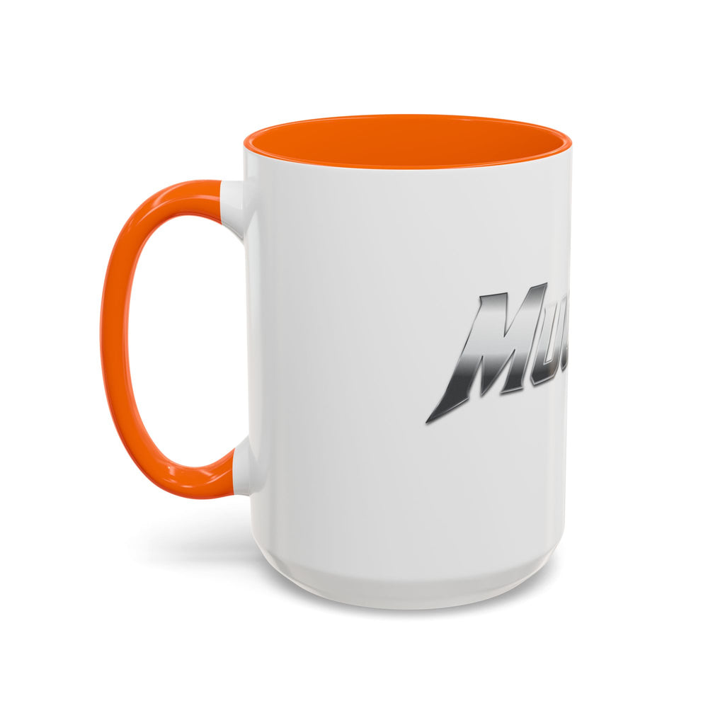 MuckU2 Classic White Mug (gradient silver/black logo/SKU 100043)