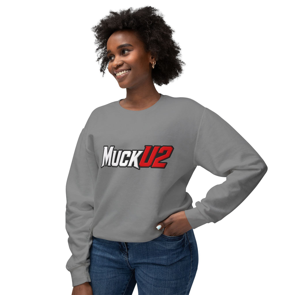 MuckU2 Poker Crewneck Sweatshirt (white/red logo/SKU 100067)