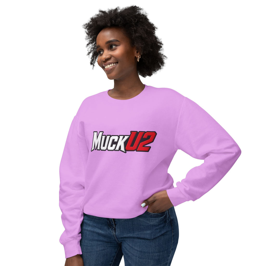 MuckU2 Poker Crewneck Sweatshirt (white/red logo/SKU 100067)