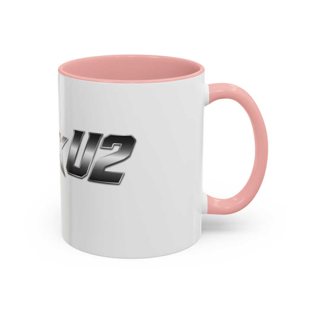MuckU2 Classic White Mug (gradient silver/black logo/SKU 100043)