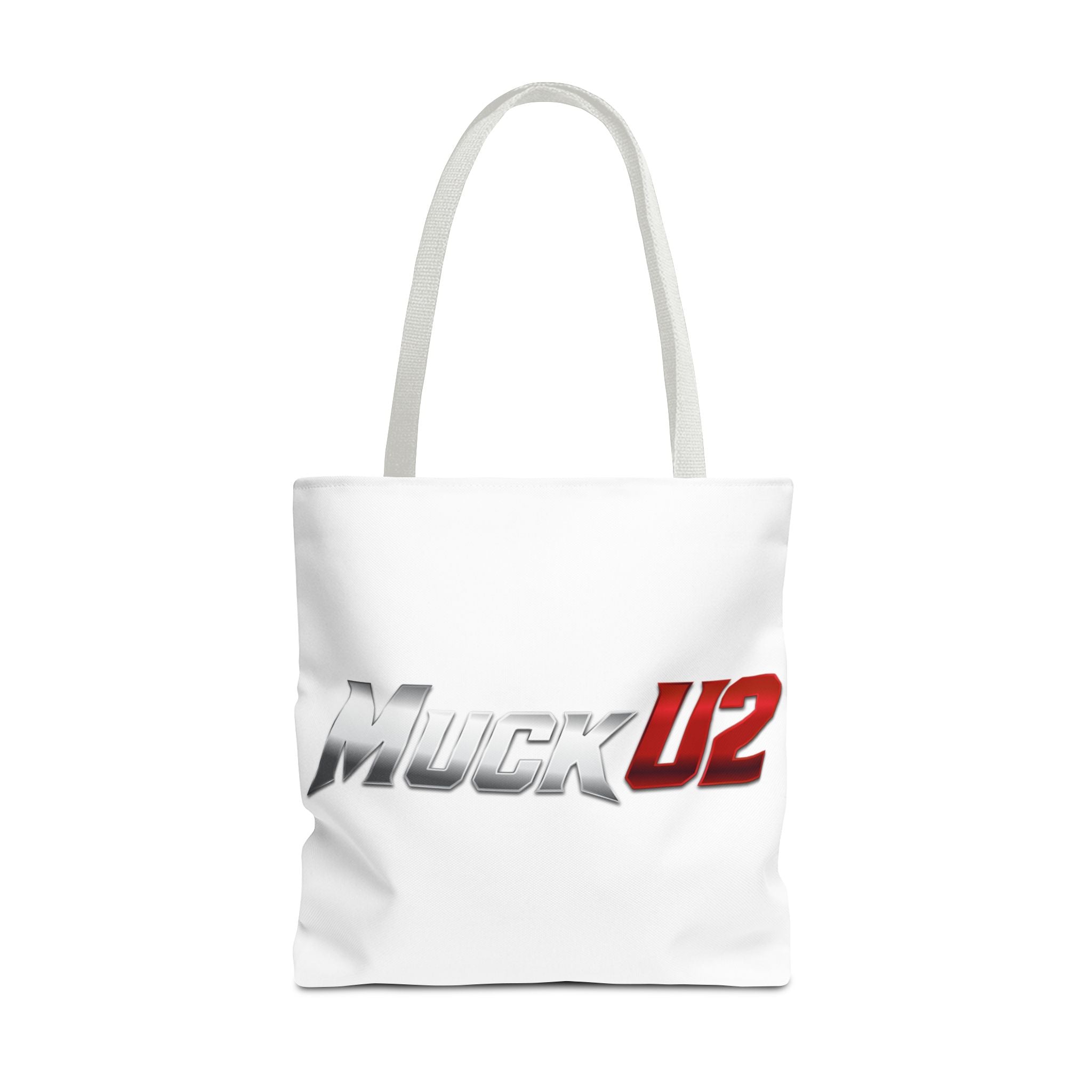 MuckU2 Bubble Canvas Poker Tote Bag (gradient silver/red logo SKU 100021)