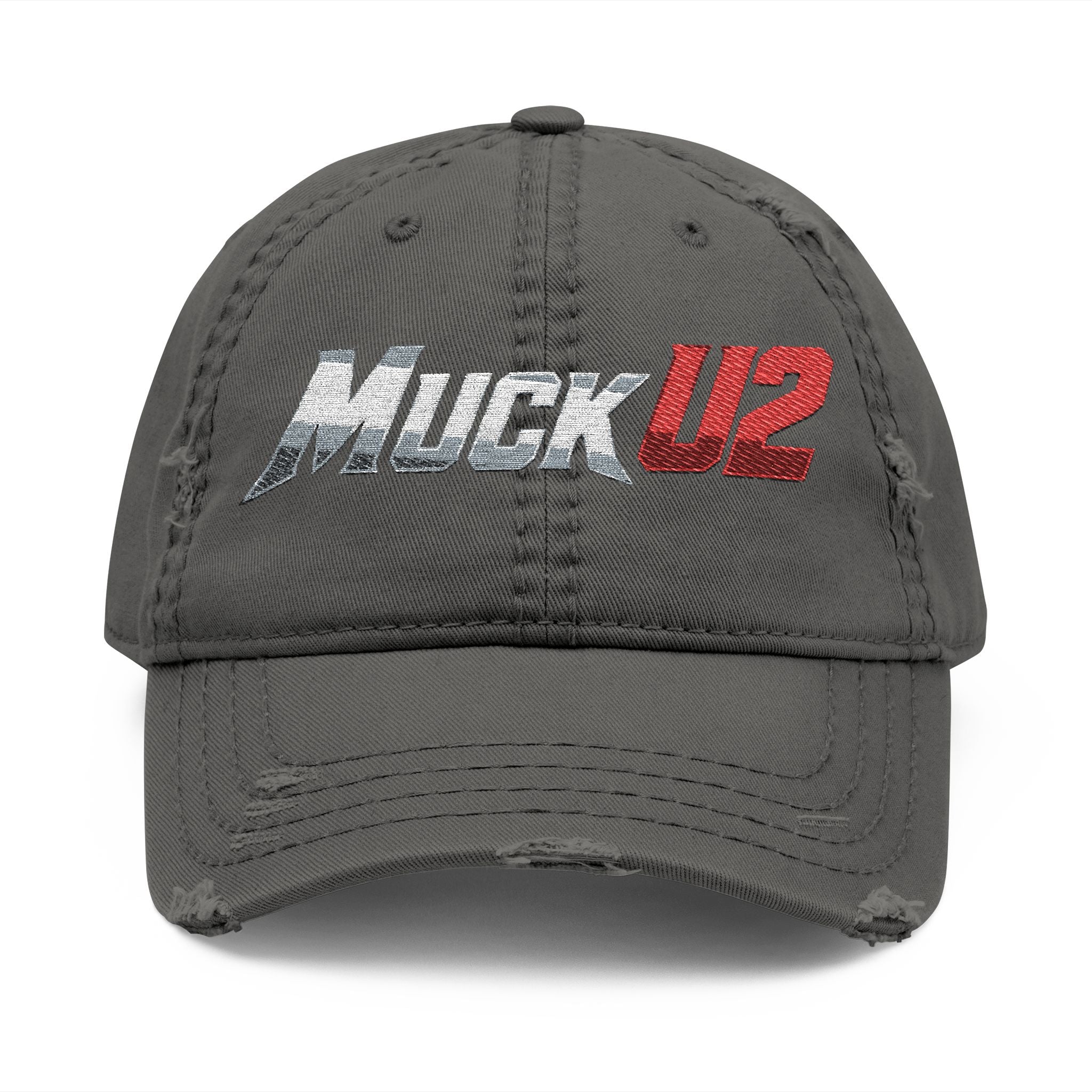 MuckU2 Poker Trucker Cap (gradient silver/red logo/SKU 100079)