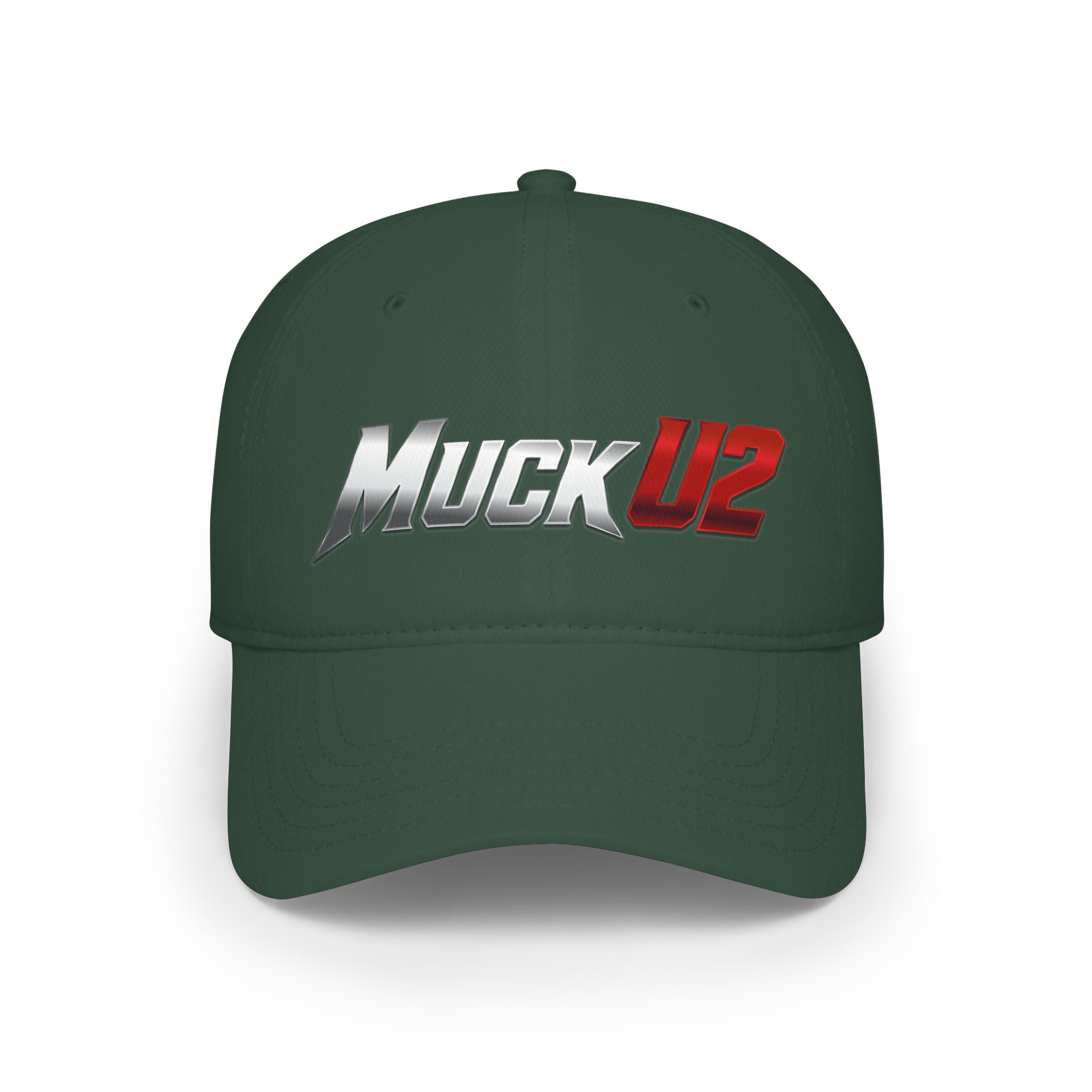 MuckU2 Poker Cap (gradient silver/red logo/SKU 100072)