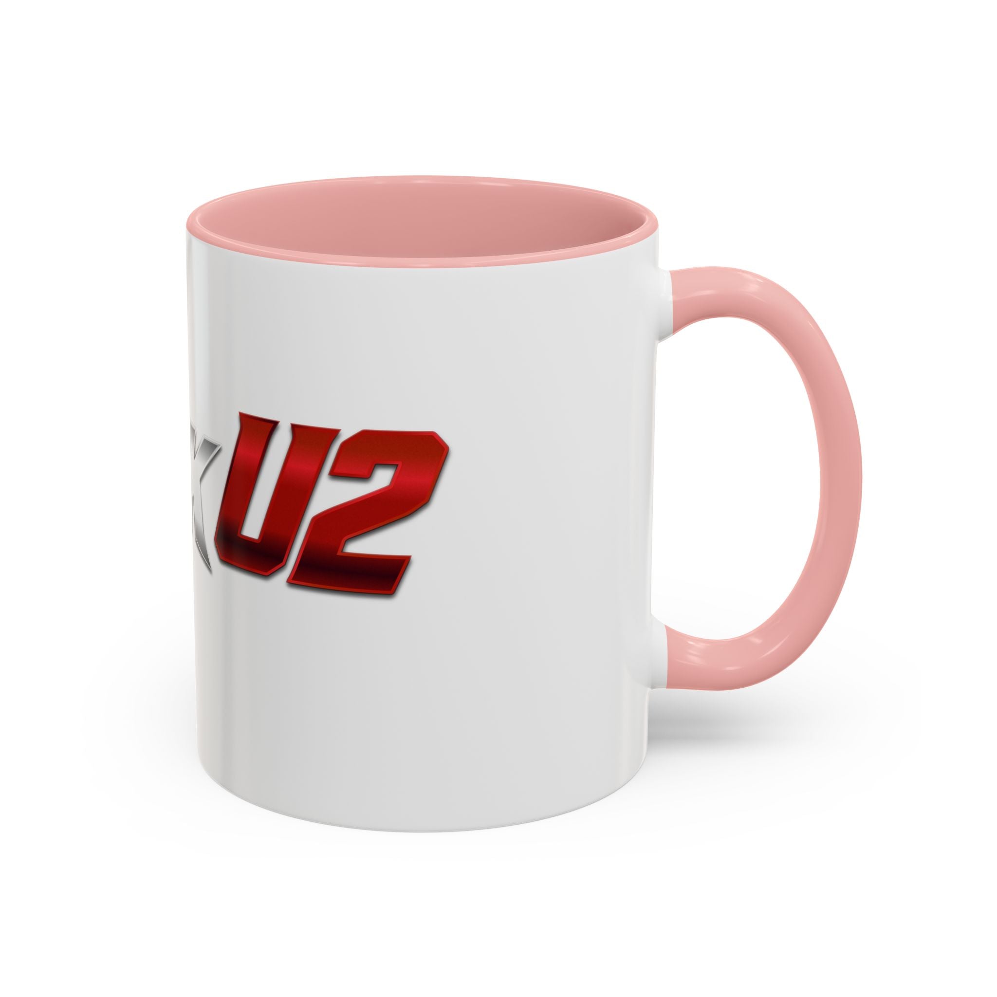 MuckU2 Classic White Mug (gradient silver/red logo/SKU 100044)