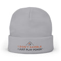Bounty Beanie (red/black logo) — "I Just Play Poker