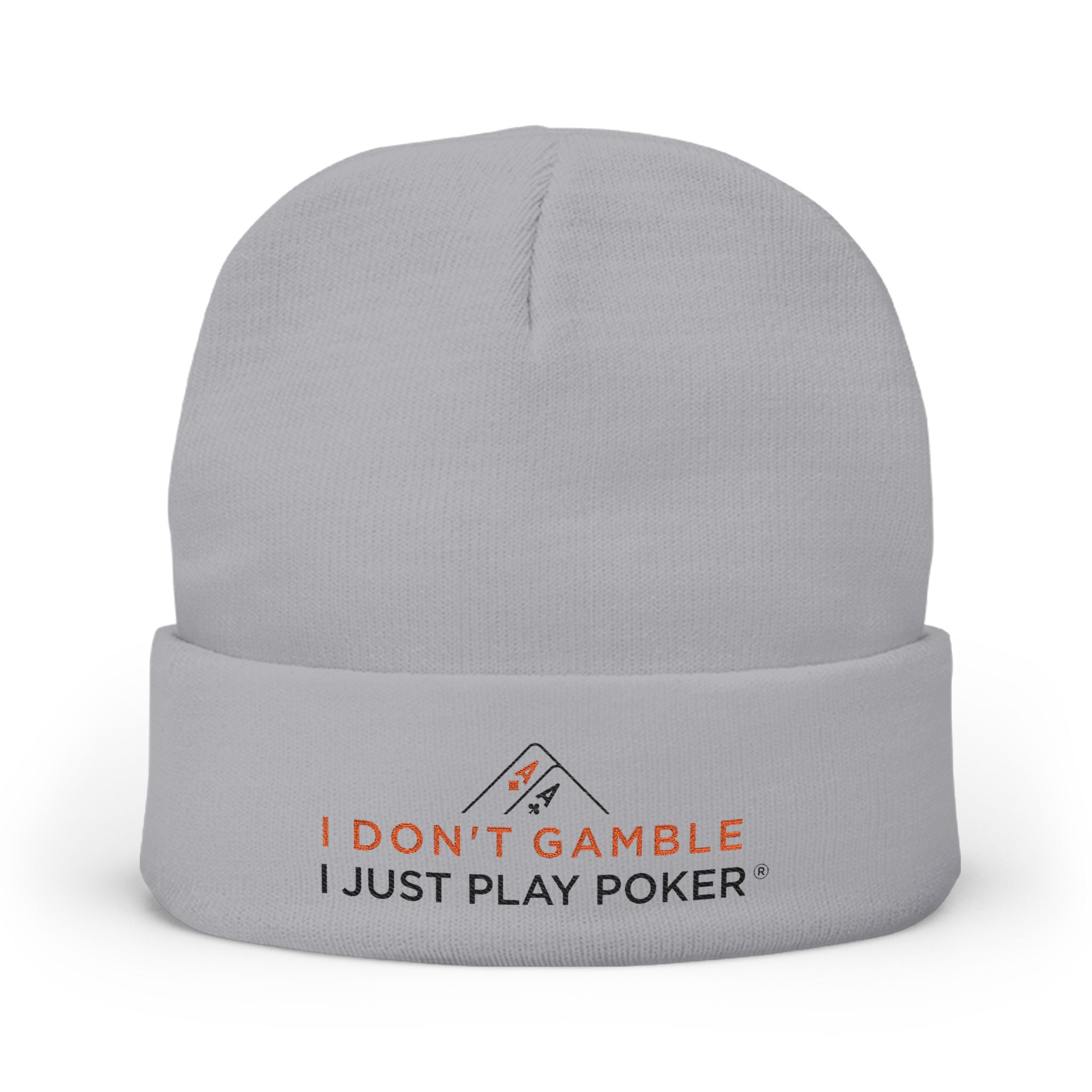 Bounty Beanie (red/black logo) — "I Just Play Poker