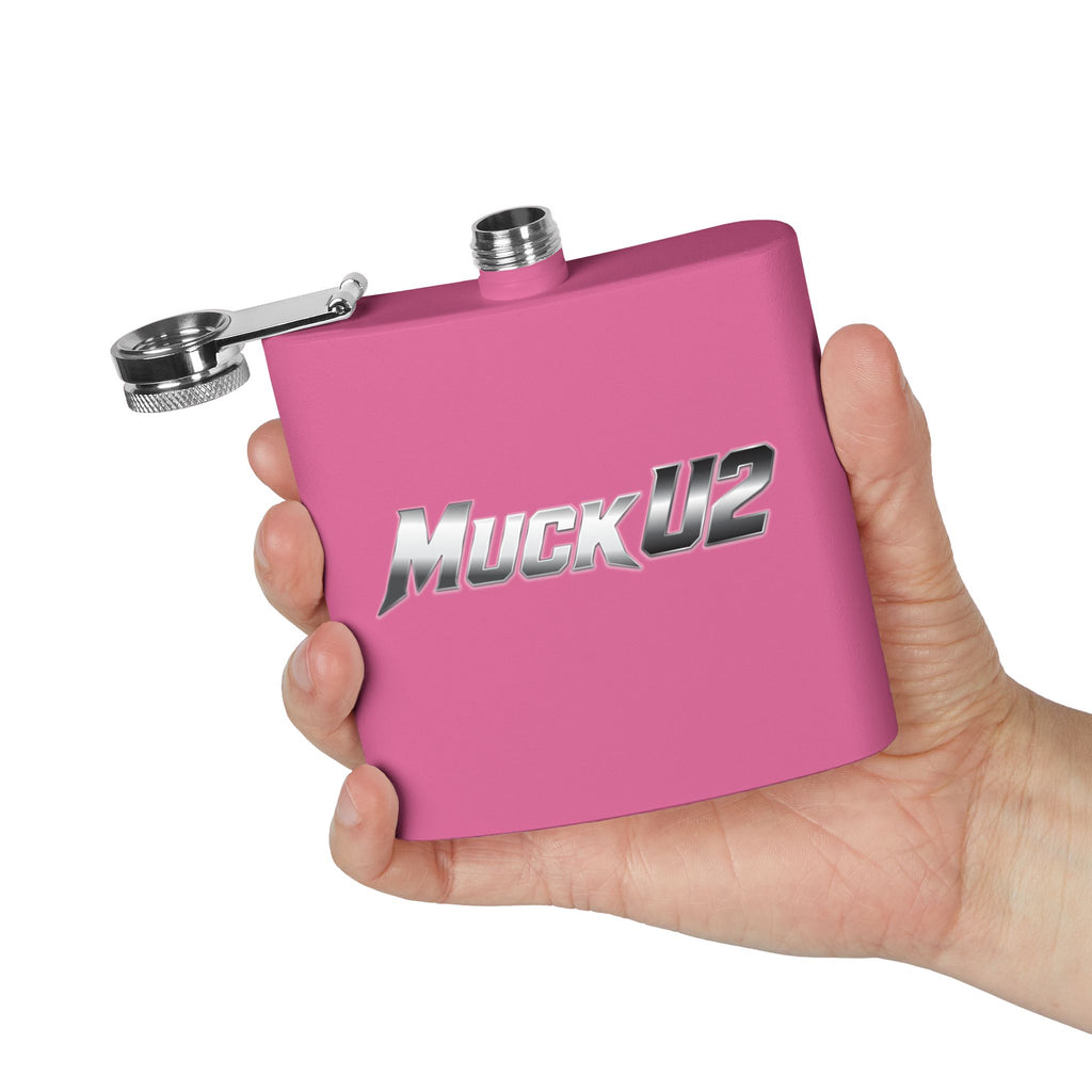 MuckU2 Stainless Steel Poker Flask 6oz (gradient silver/black/SKU100033)