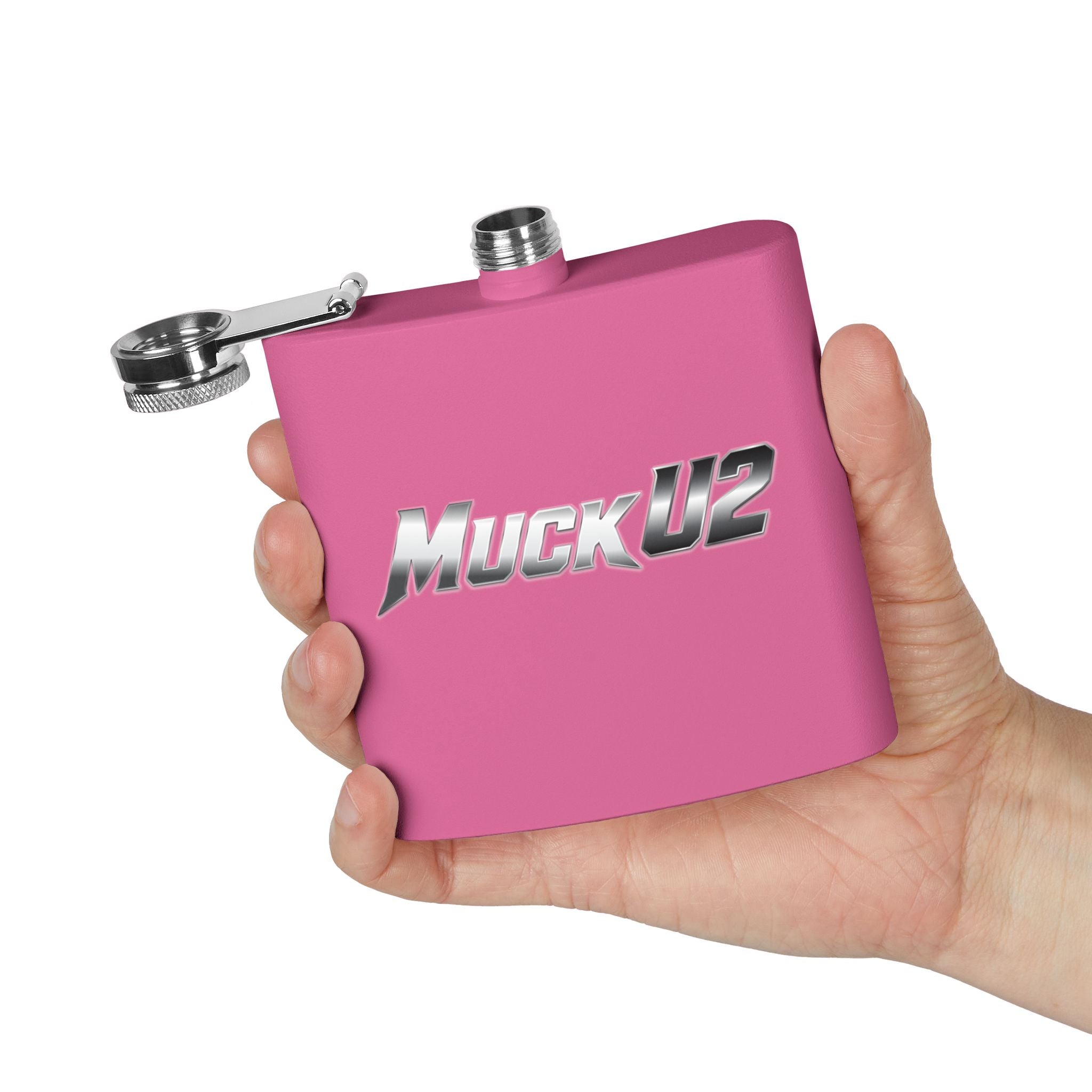 MuckU2 Stainless Steel Poker Flask 6oz (gradient silver/black/SKU100033)