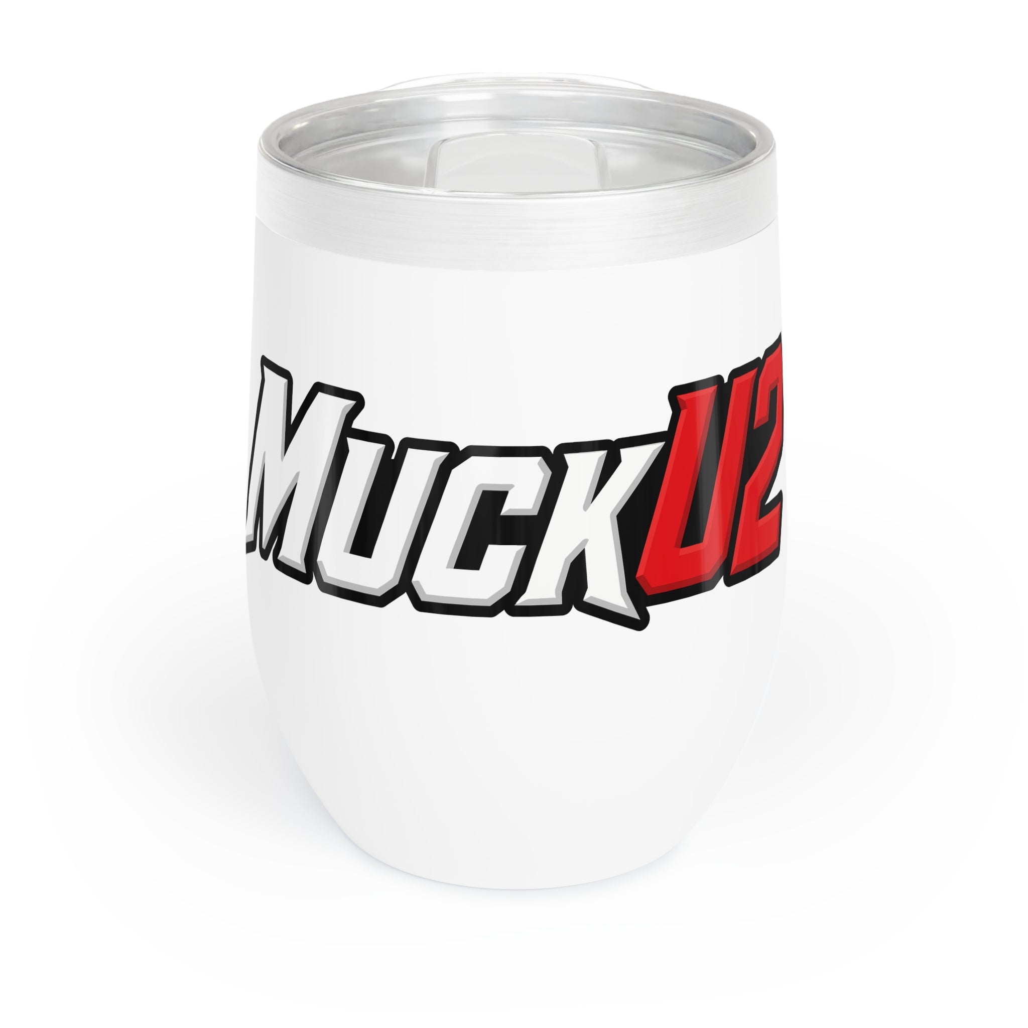 MuckU2 Wine Tumbler (white/red logo/SKU 100017)